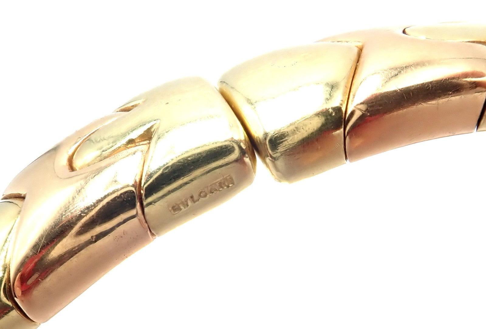 Bulgari Jewelry & Watches:Fine Jewelry:Bracelets & Charms Authentic! Bulgari Bvlgari Alveare 18k Yellow & Rose Gold Bangle Cuff Bracelet