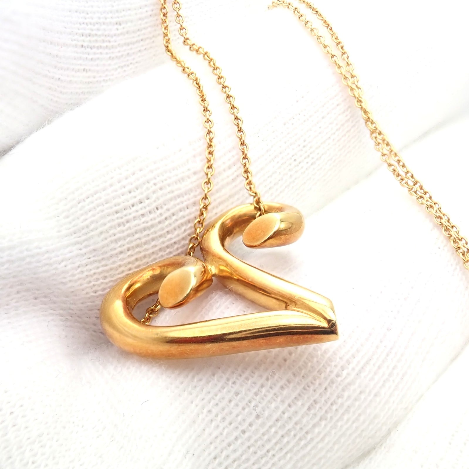 Tiffany & Co Picasso 18k Yellow Gold Large Zodiac Aries Pendant Necklace | Fortrove