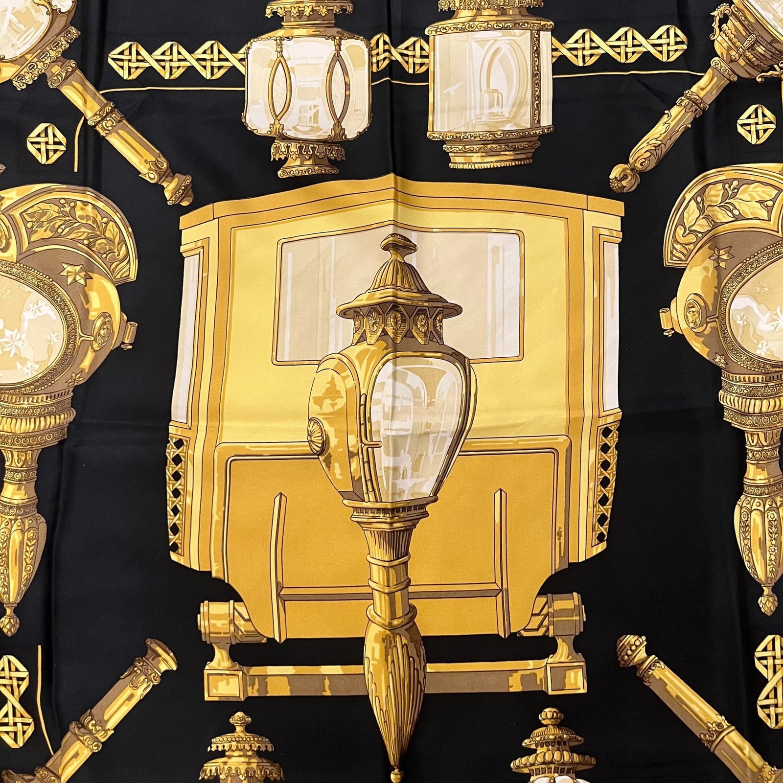 Hermes Clothing, Shoes & Accessories:Women:Women's Accessories:Scarves & Wraps Authentic RARE! Hermes Feux de Route Vintage 90cm Silk Scarf