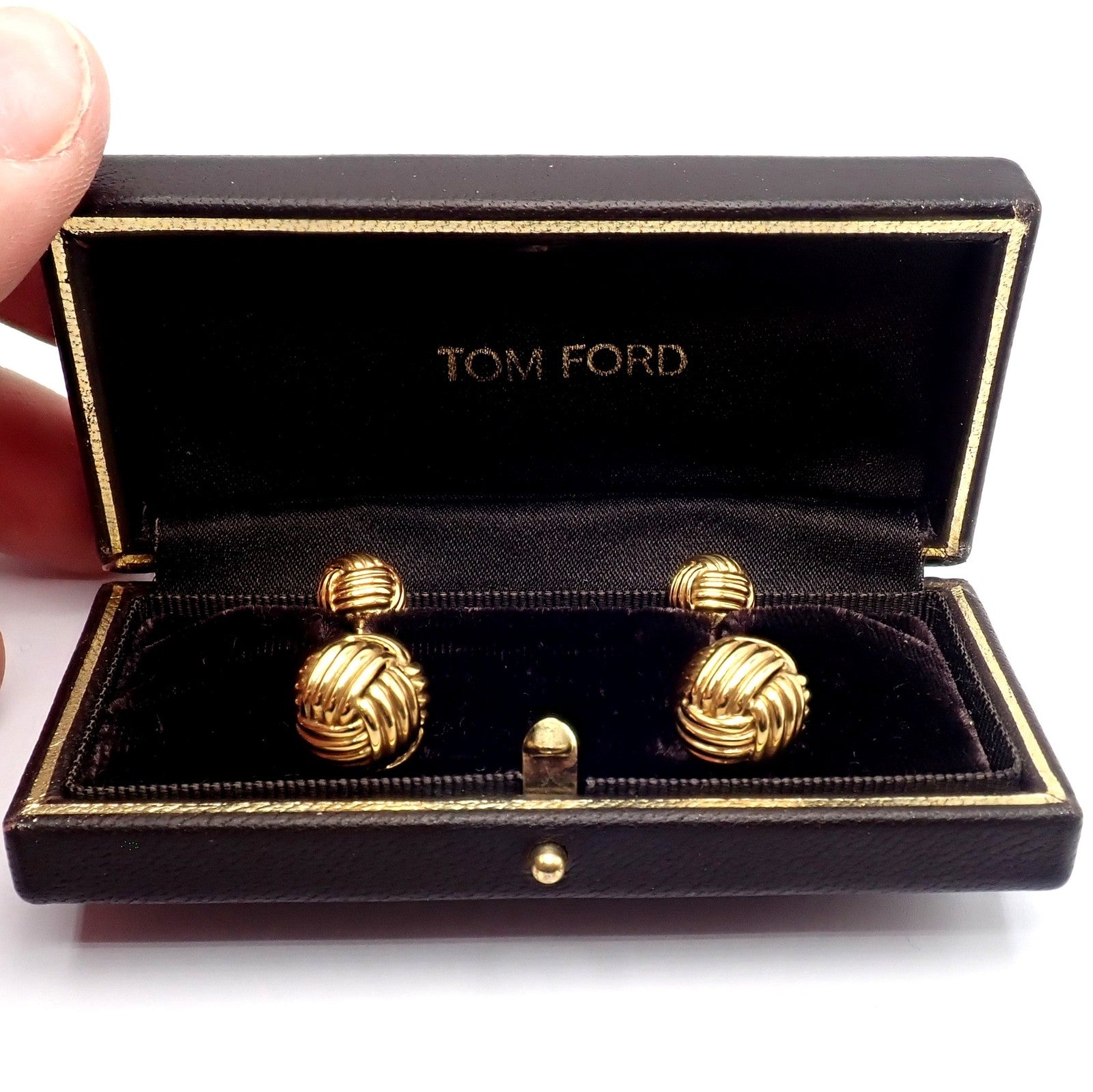 TOM FORD カフリンクス Authentic Tom Ford 18k Yellow Gold Signature Classic Rope Knot