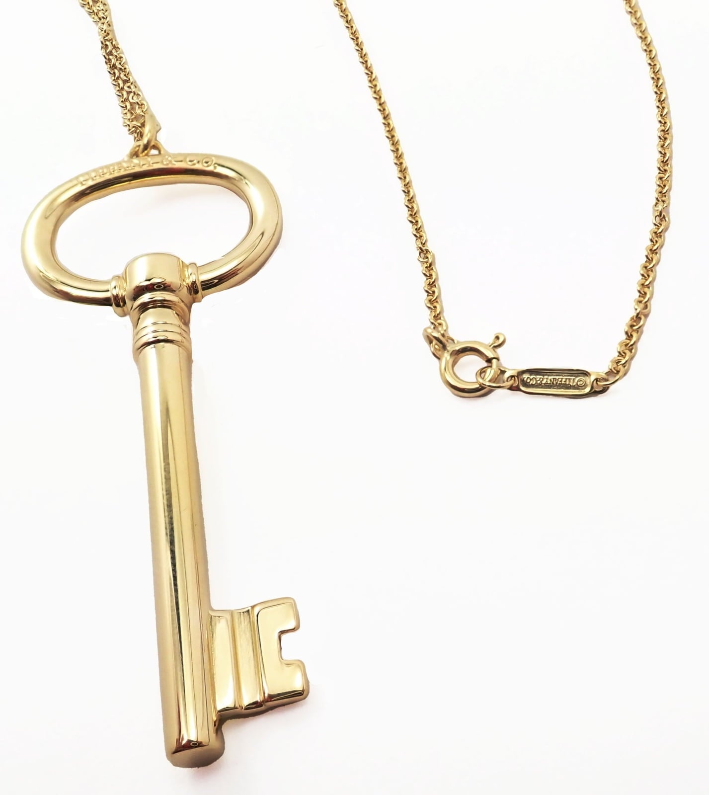 Tiffany & Co Jewelry & Watches:Fine Jewelry:Necklaces & Pendants Authentic! Tiffany & Co 18k Yellow Gold Oval Key Pendant Necklace