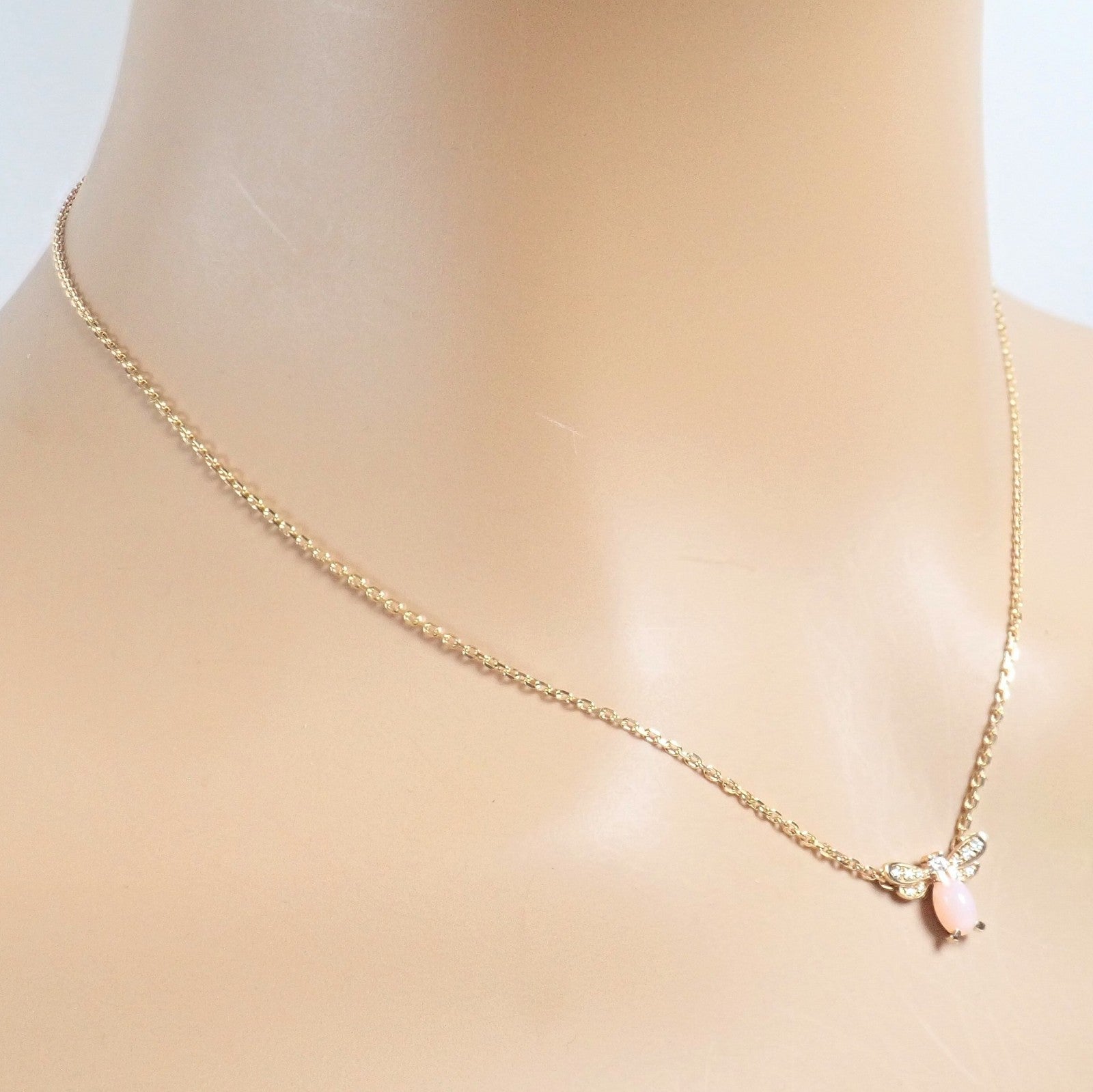 Authentic! Chaumet 18k Rose Gold Attrape Moi Diamond Pink Opal Necklace | Fortrove