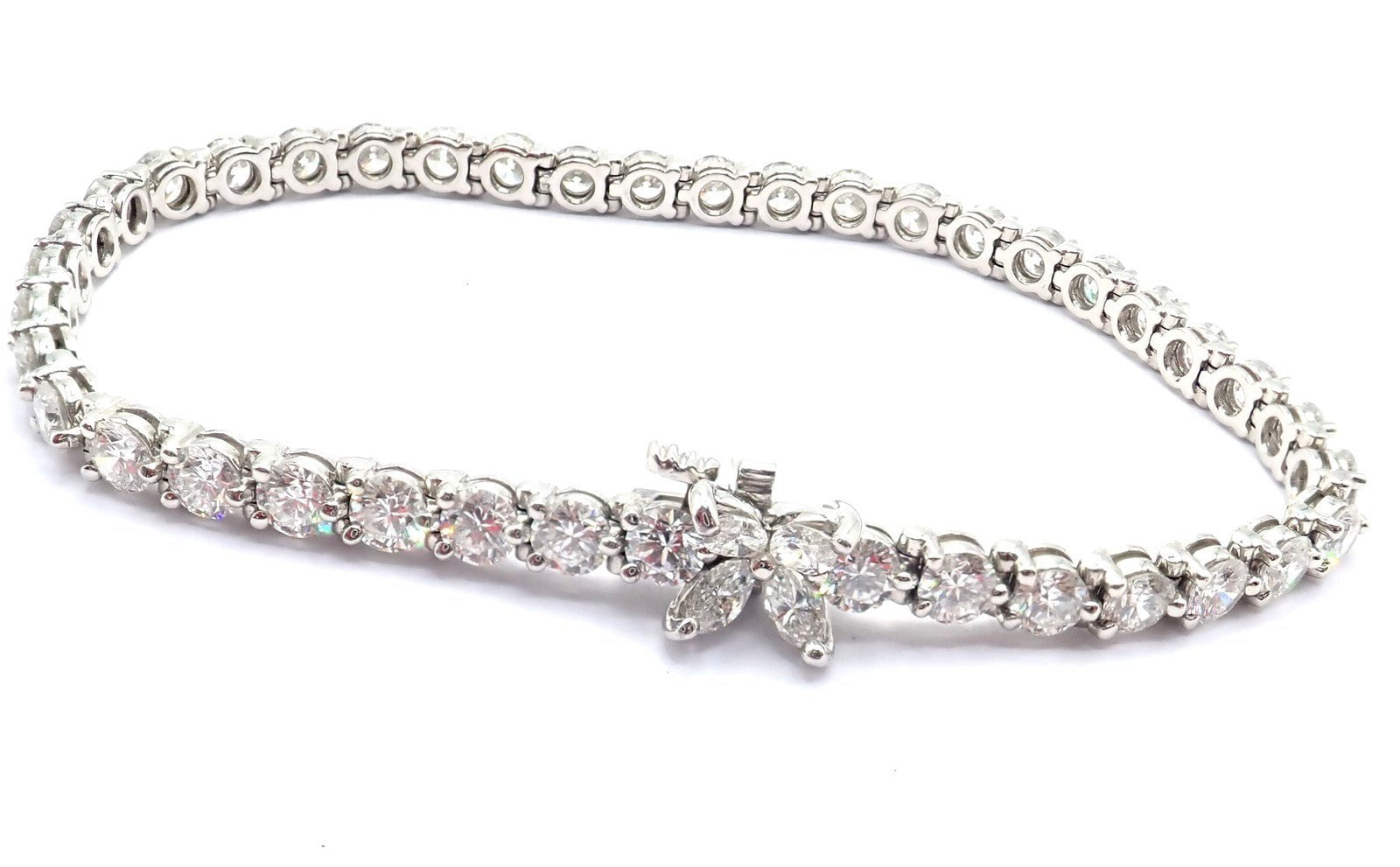 Tiffany & Co. Jewelry & Watches:Fine Jewelry:Bracelets & Charms Authentic! Tiffany & Co Victoria Platinum 6.53ct Diamond Line Tennis Bracelet