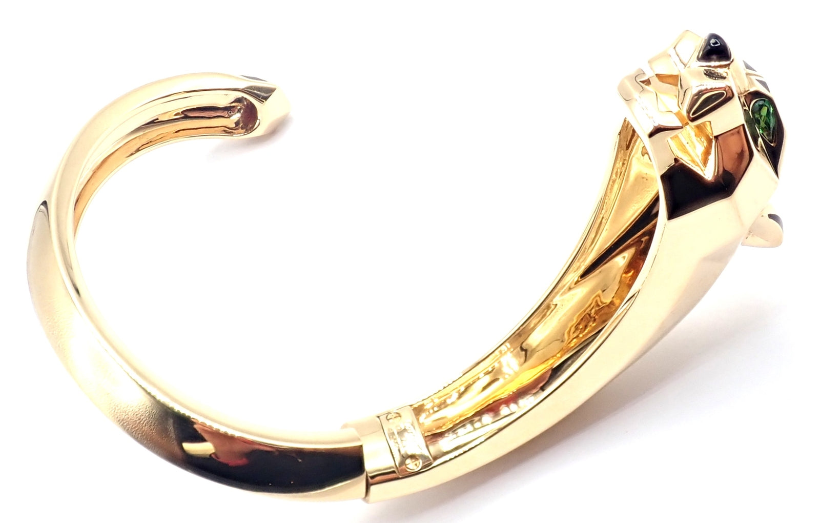 Authentic! Cartier Panther Panthere 18k Yellow Gold Bangle Bracelet Size 16 Cert | Fortrove