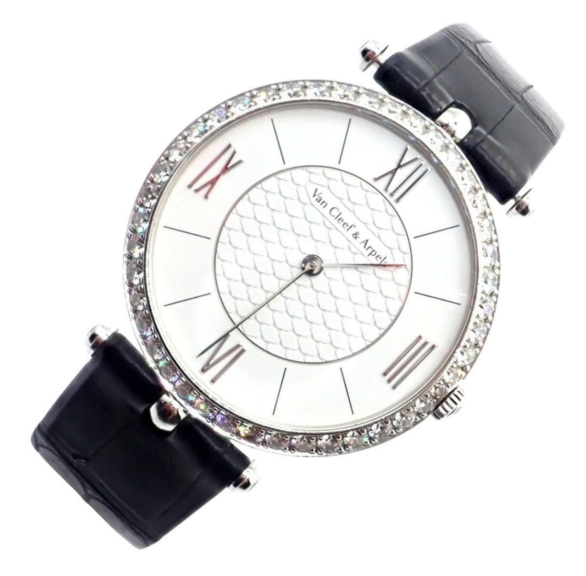 Van Cleef & Arpels Pierre Arpels 18K White Gold Diamond 38mm Watch Cert. Box! | Fortrove