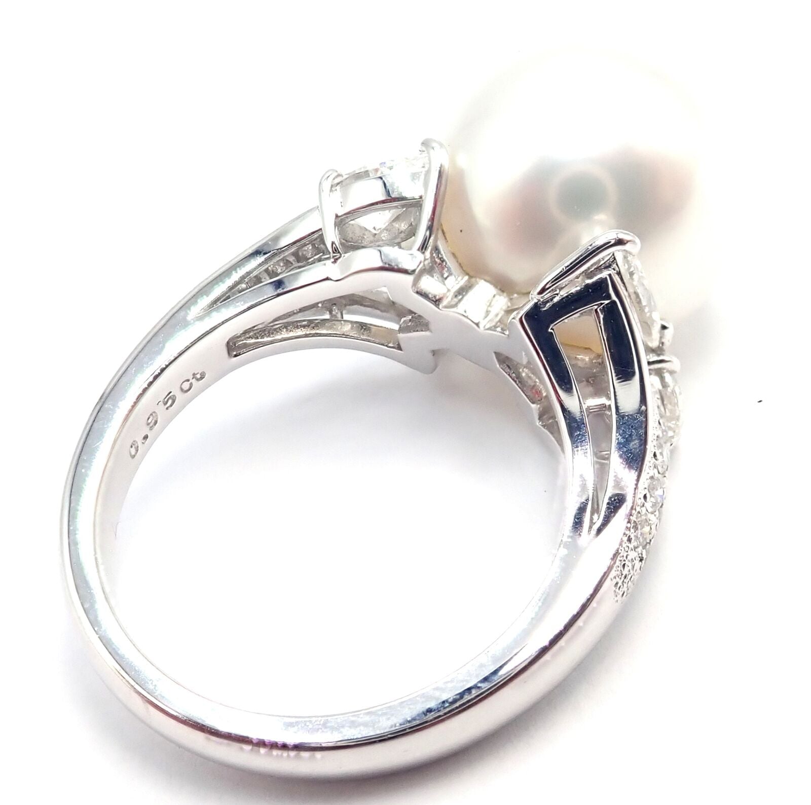 Mikimoto Jewelry & Watches:Fine Jewelry:Rings Rare! Authentic Mikimoto Platinum Diamond Large 12.5mm South Sea Pearl Ring