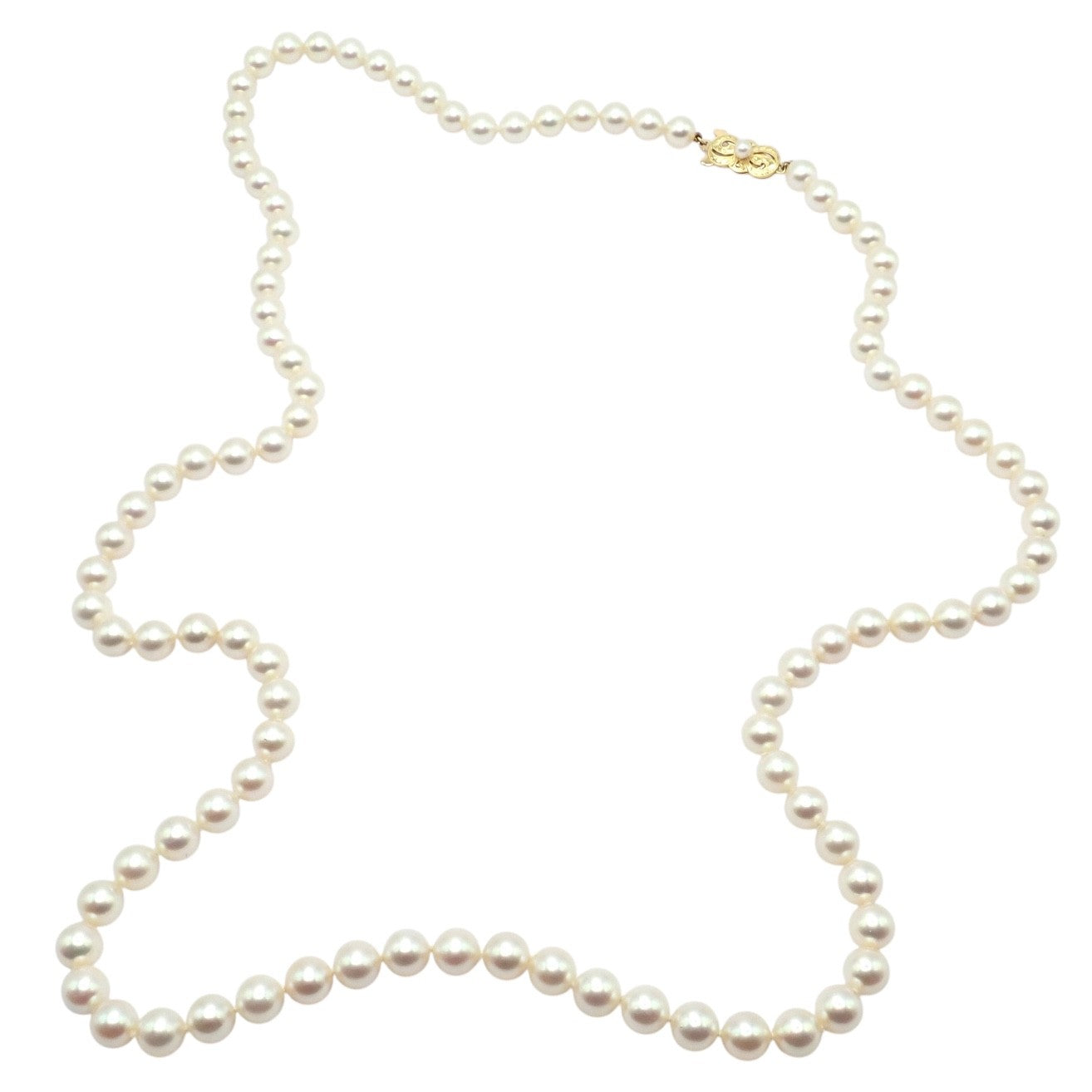 Mikimoto Jewelry & Watches:Fine Jewelry:Necklaces & Pendants Rare! Mikimoto 18k Yellow Gold Pearl Strand 7mm 30" Opera Length Necklace