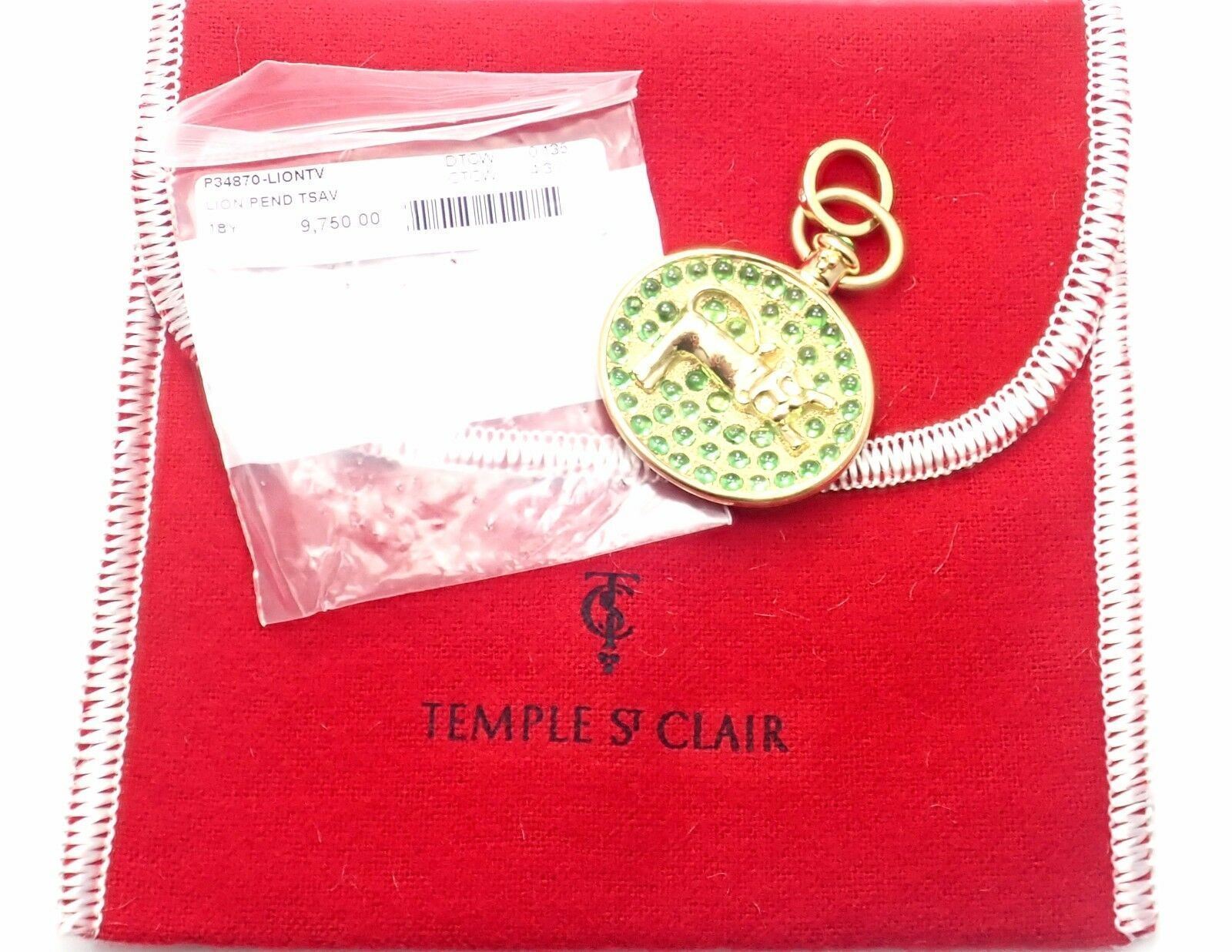 Temple St. Clair Jewelry & Watches:Fine Jewelry:Necklaces & Pendants Authentic Temple St Clair 18k Yellow Gold Diamond Tsavorite Terrae Lion Pendant