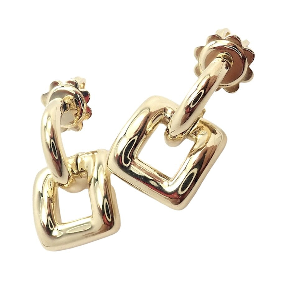 Rare! Authentic Vintage Tiffany & Co 18k Yellow Gold Square Earrings 2001 | Fortrove