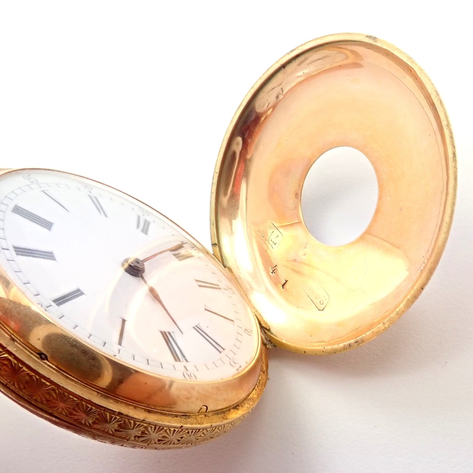 Estate Jewelry & Watches:Watches, Parts & Accessories:Watches:Pocket Watches Vintage! Swiss 14k Yellow Gold Ladies Pocket Watch 33mm High Grade Movement