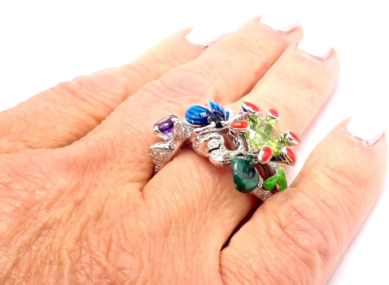 Christian Dior Milly Carnivora Epinosa 18k Gold Diamond Peridot