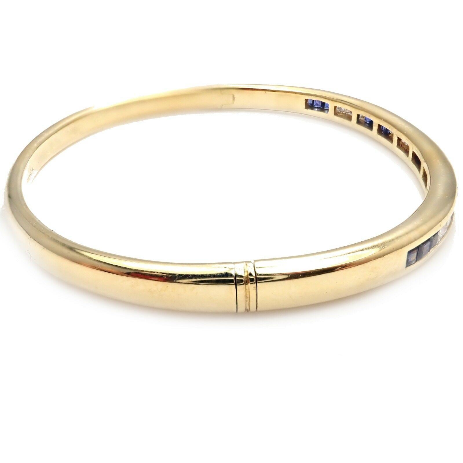 Craig Drake Jewelry & Watches:Fine Jewelry:Bracelets & Charms Rare! Craig Drake 18k Yellow Gold Diamond Sapphire Bangle Bracelet