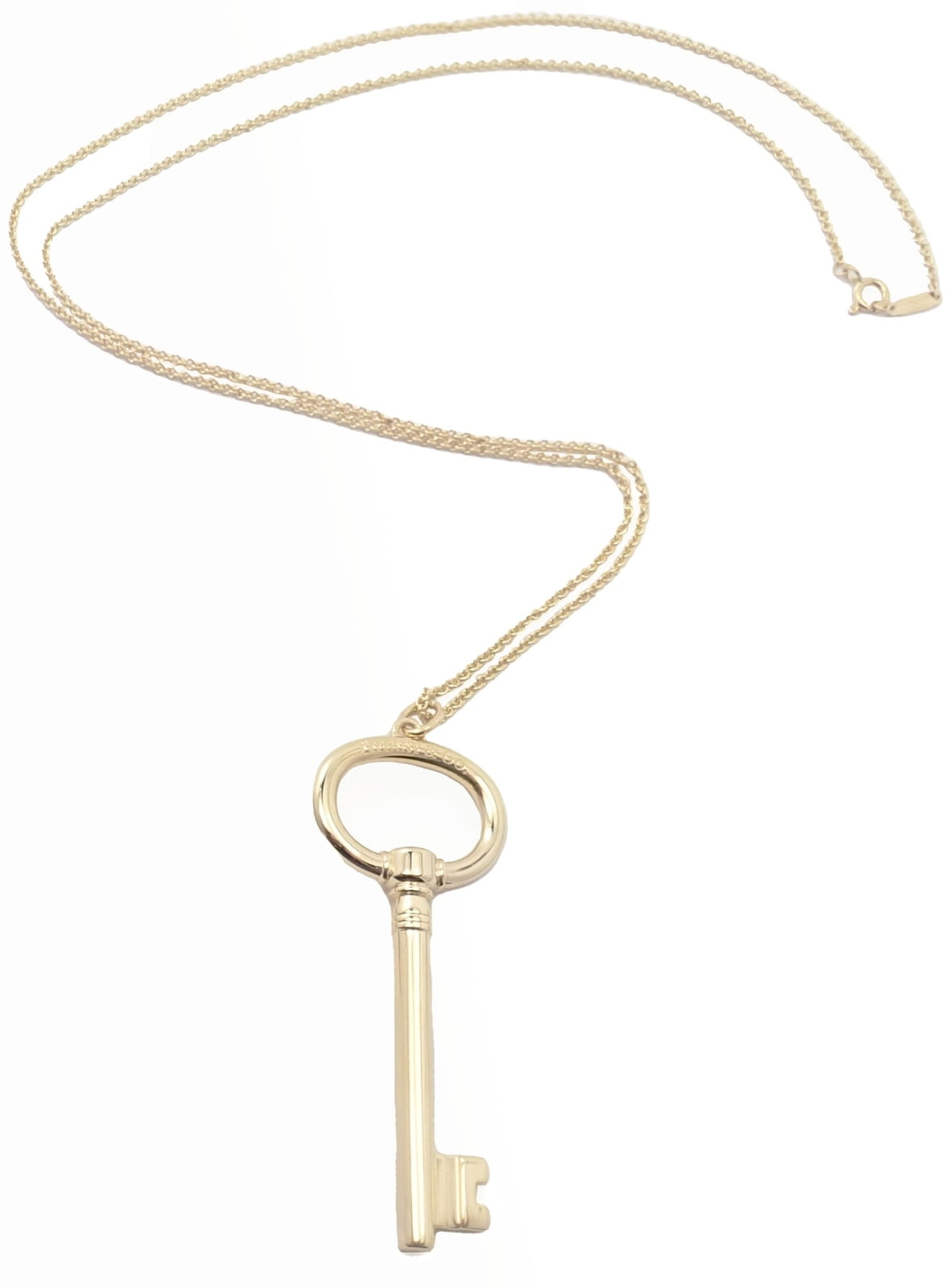 Tiffany & Co Jewelry & Watches:Fine Jewelry:Necklaces & Pendants Authentic! Tiffany & Co 18k Yellow Gold Oval Key Pendant Necklace