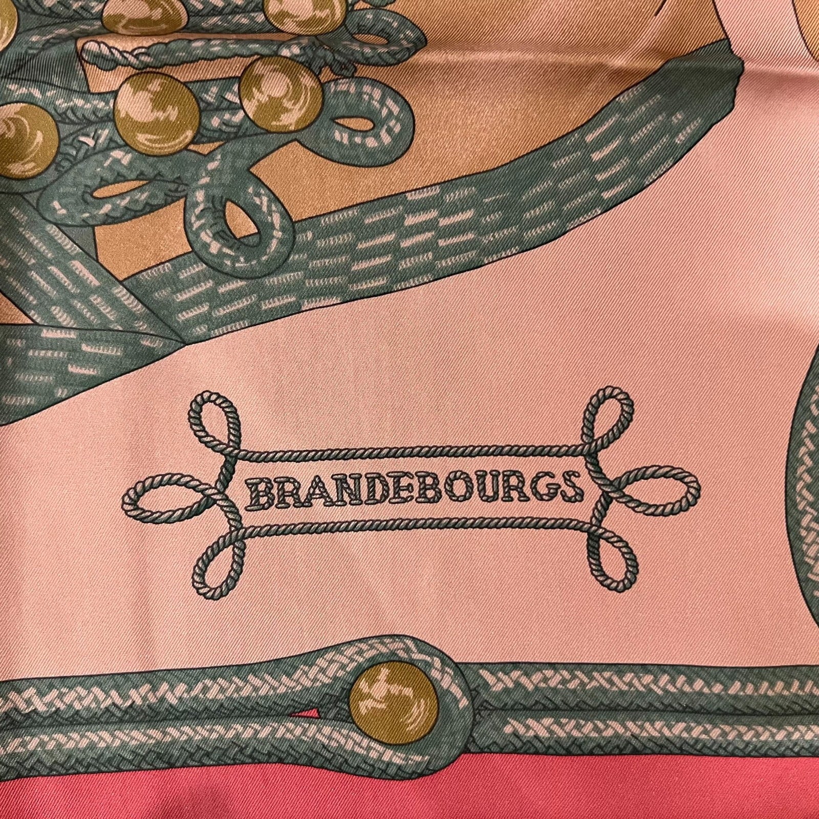 Hermes Clothing, Shoes & Accessories:Women:Women's Accessories:Scarves & Wraps Authentic Hermes Pink Brandebourgs Silk Scarf 90cm