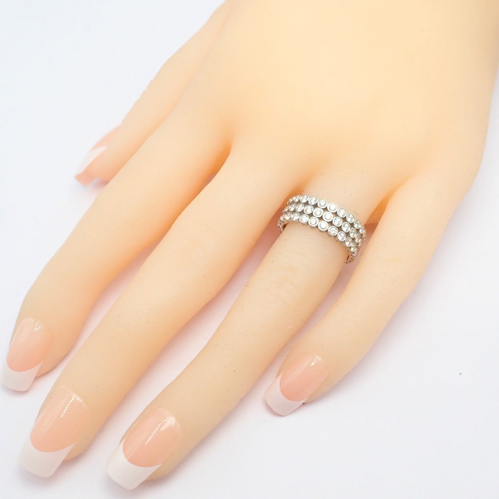 Authentic! Tiffany & Co Platinum Diamond Three Row Jazz Band Ring Size 6 | Fortrove