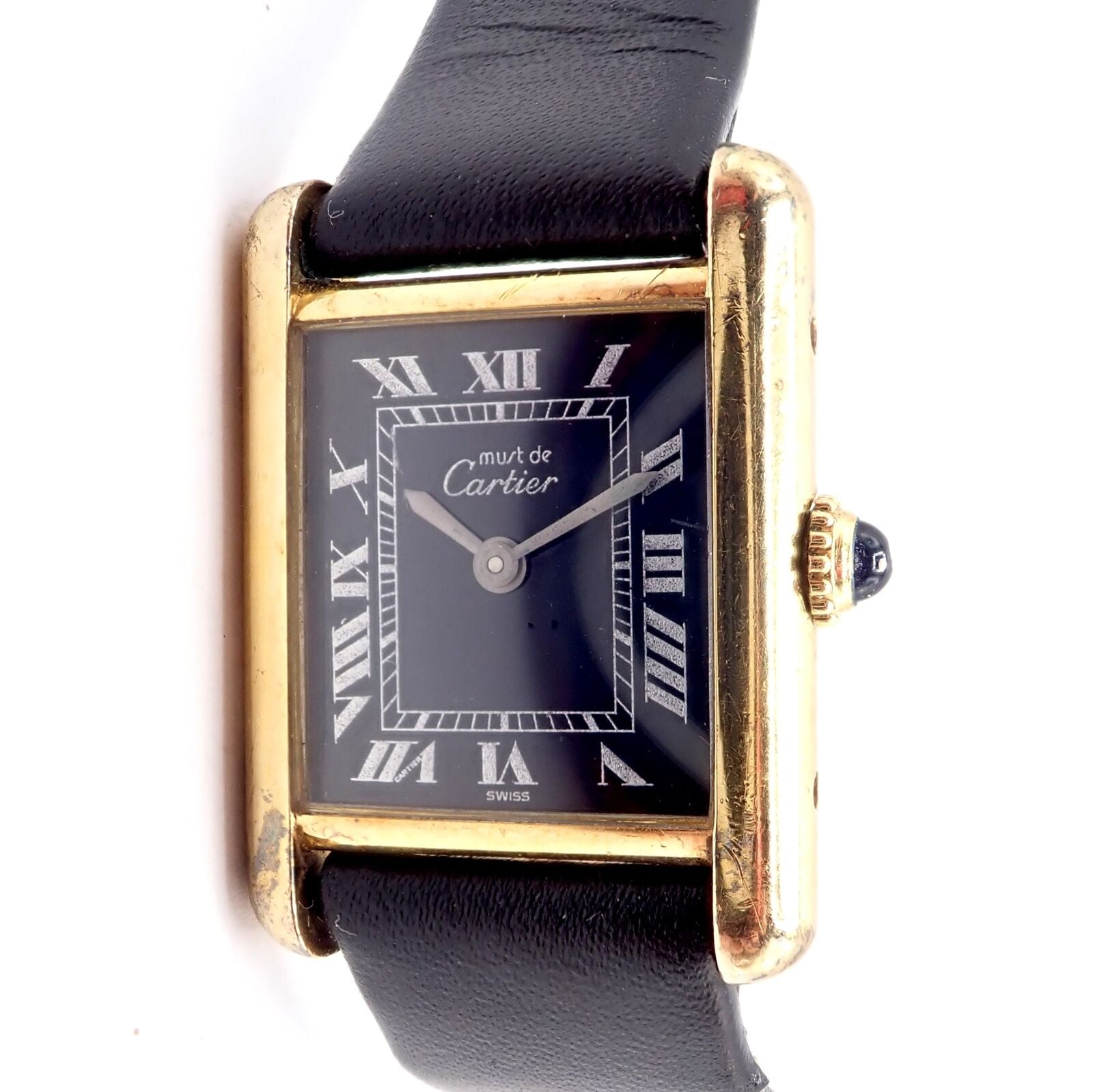 Cartier Jewelry & Watches:Watches, Parts & Accessories:Watches:Wristwatches Authentic! Cartier Must De Silver 925 Argent Vermeil Manual Wind Watch