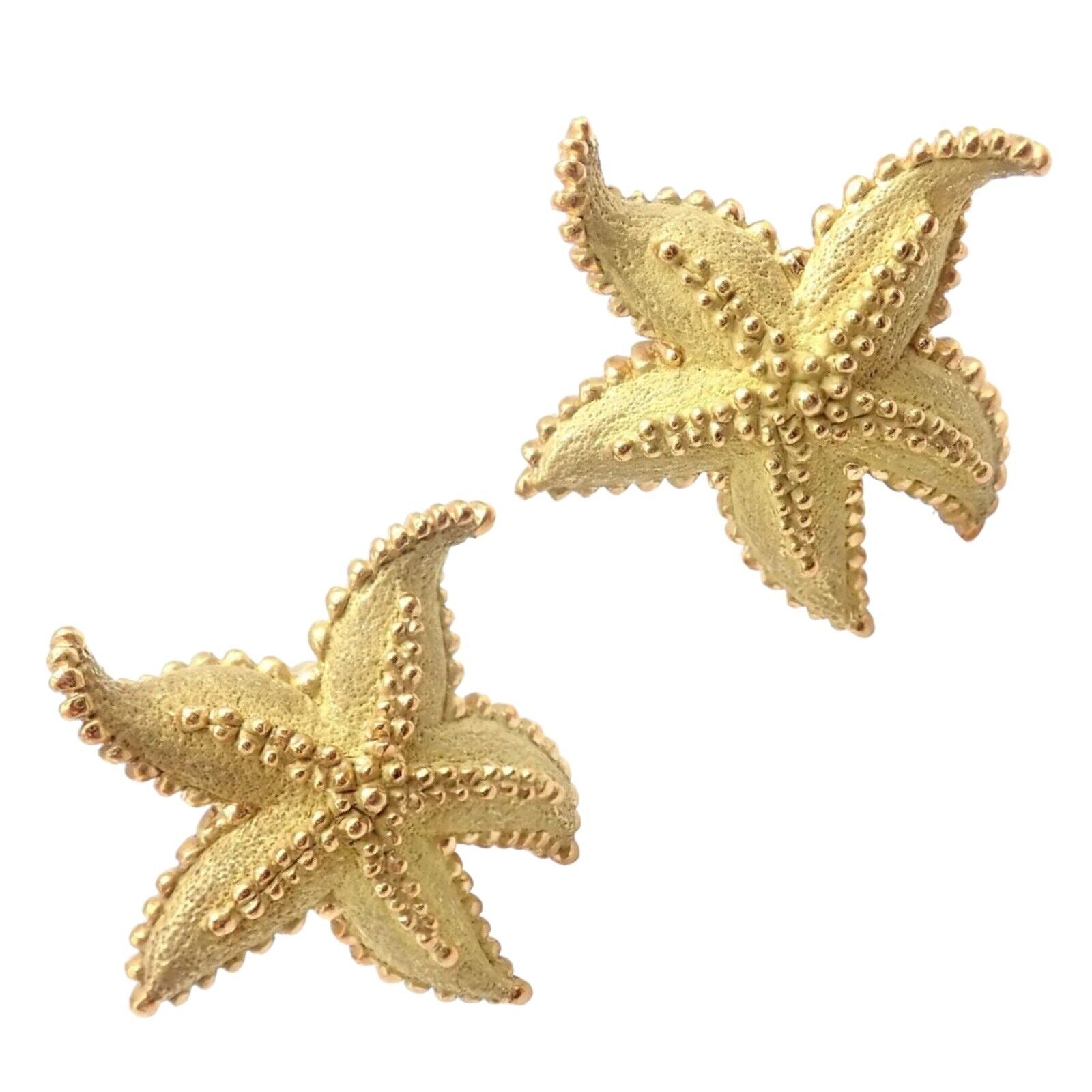 Tiffany & Co. Jewelry & Watches:Fine Jewelry:Earrings Authentic! Vintage Tiffany & Co Starfish 18k Yellow Gold Large Earrings