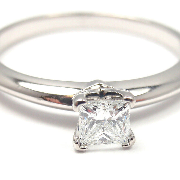 TIFFANY & CO PLATINUM SQUARE CUT DIAMOND 0.22CT VS2 D TRIPLE X ENGAGEM