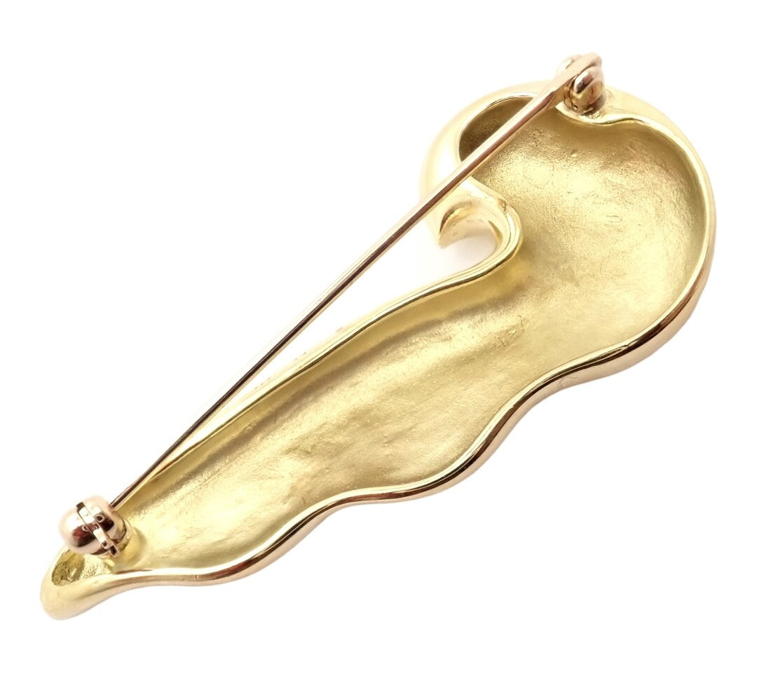 Authentic Tiffany & Co. 18k Yellow Gold Paloma Picasso Dove Bird Pin Brooch 1981 | Fortrove