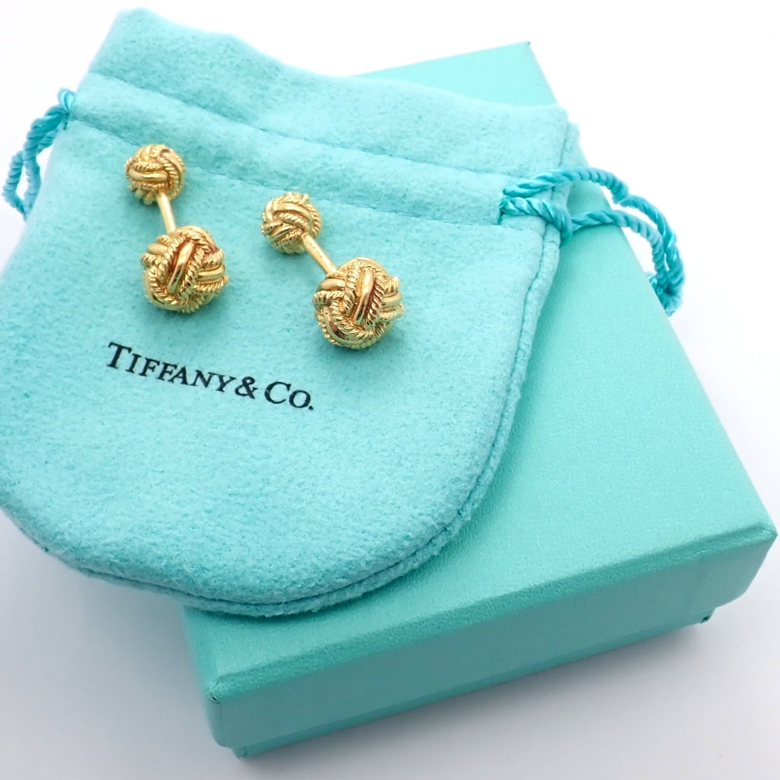 Tiffany & Co. Jewelry & Watches:Men's Jewelry:Cufflinks Rare! Vintage Tiffany & Co. 18k Yellow Gold Schlumberger Rope Knot Cufflinks