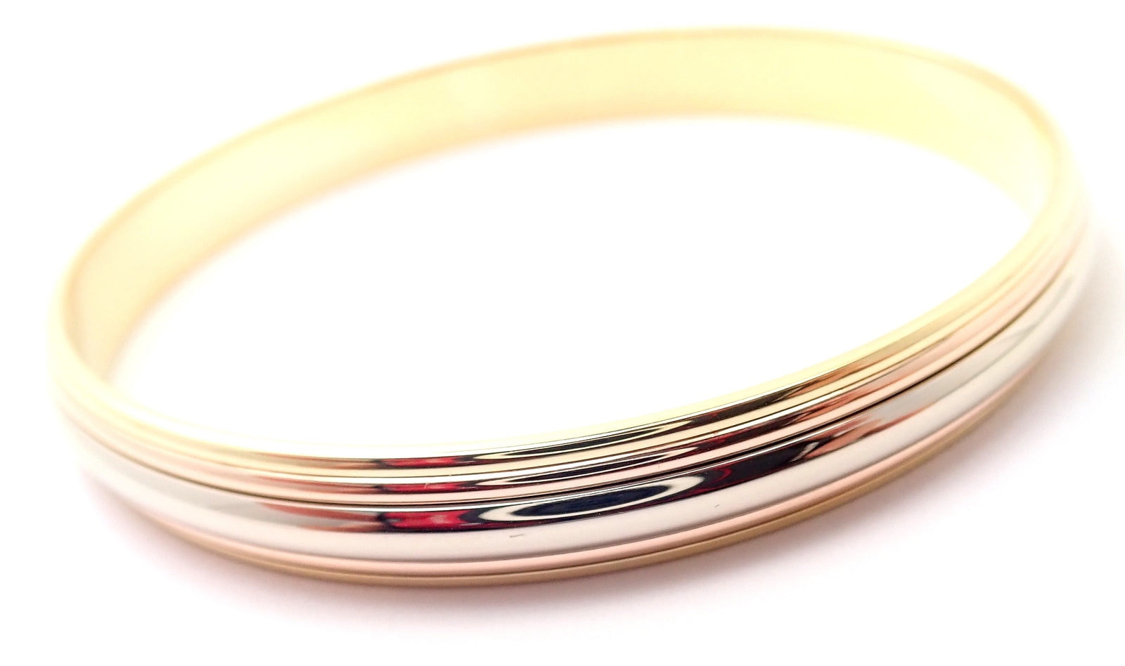 Rare! Cartier 18k Tricolor Gold Slip-On Bangle Bracelet 1990 | Fortrove