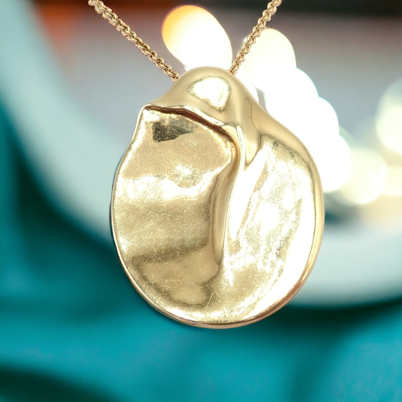 Tiffany & Co. Jewelry & Watches:Fine Jewelry:Necklaces & Pendants Tiffany & Co Peretti 18k Yellow Gold Madonna Pendant Extra Large Necklace 30"