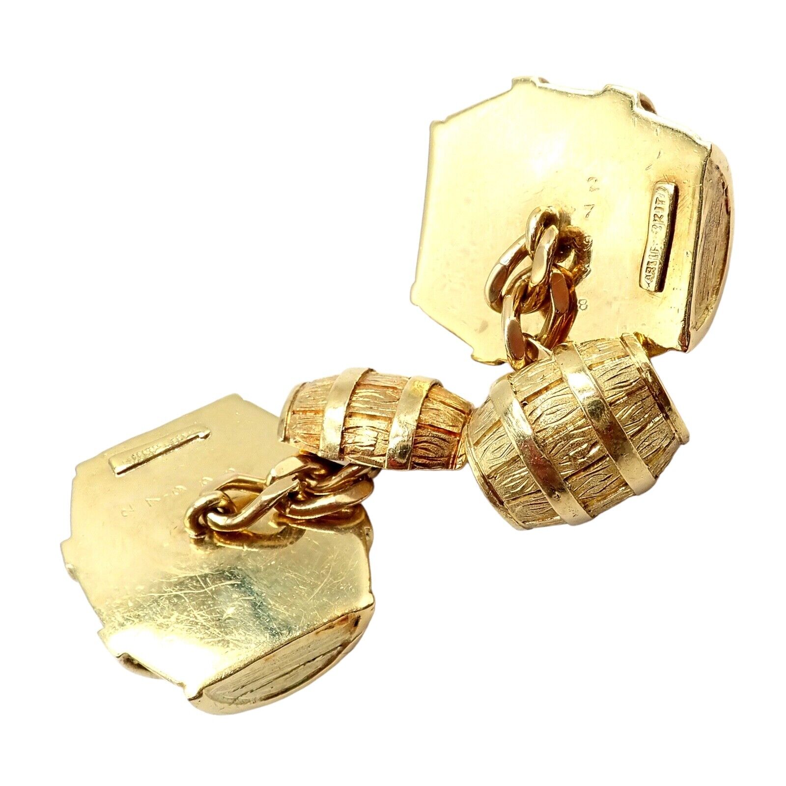 Rare! Vintage Cartier 18k Yellow Gold Barrel Cufflinks 1970's
