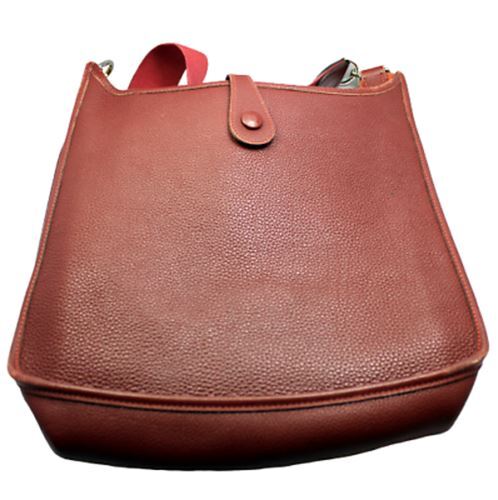 Authentic! Hermes Evelyne Brick Red Clemence Leather PM Handbag Purse | Fortrove