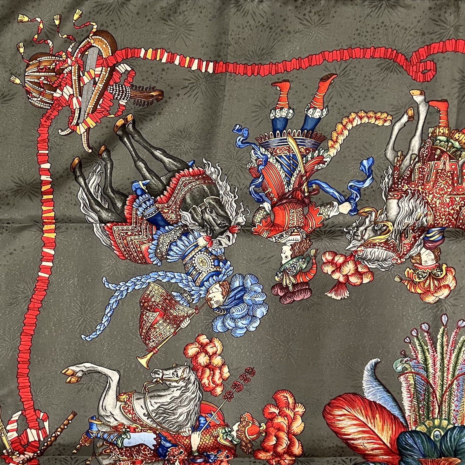 Hermes Clothing, Shoes & Accessories:Women:Women's Accessories:Scarves & Wraps AUTHENTIC! Hermes Les Fetes du Roi Soleil Silk Scarf