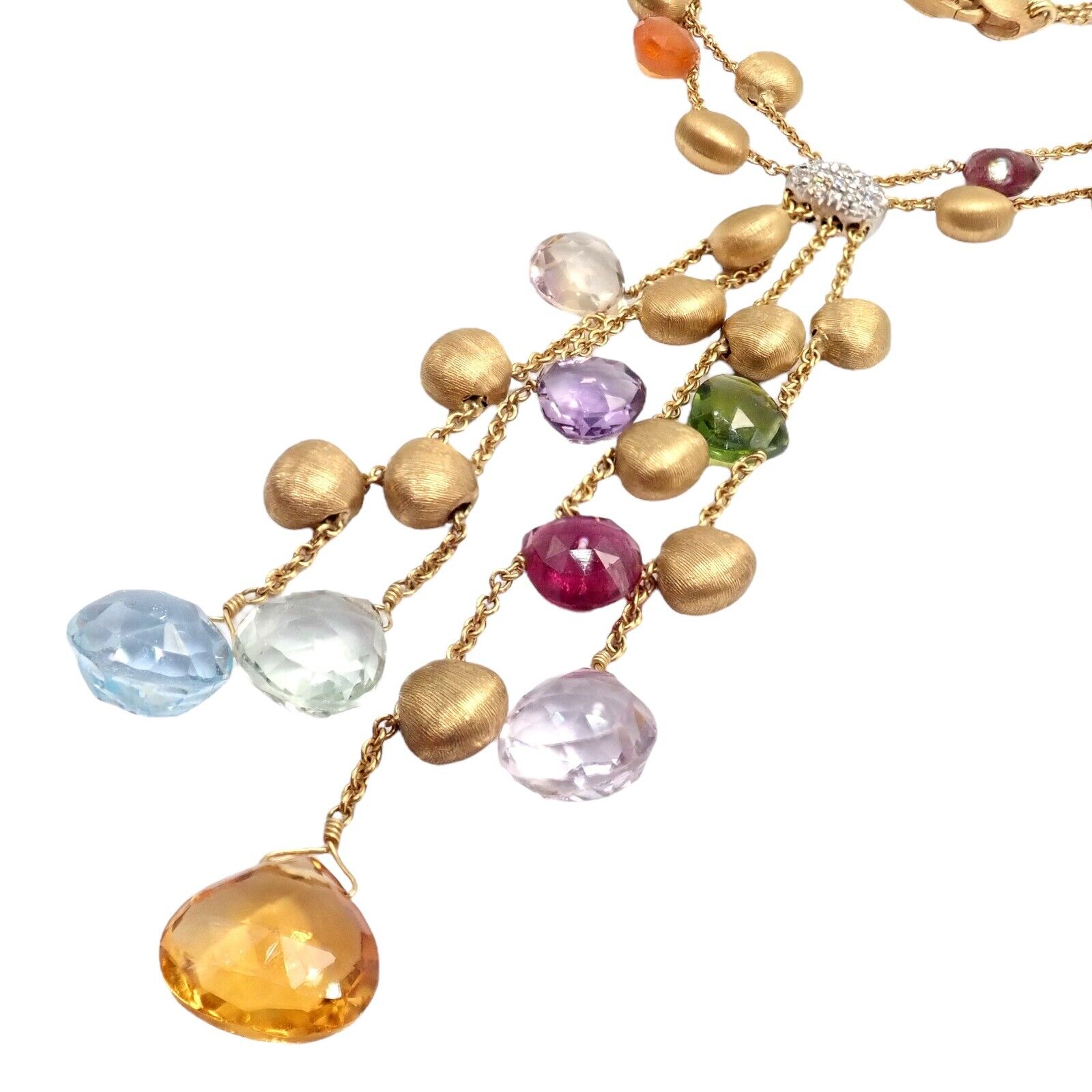 Marco Bicego Jewelry & Watches:Fine Jewelry:Necklaces & Pendants Authentic! Marco Bicego 18k Yellow Gold Paradise Gemstone Diamond Necklace