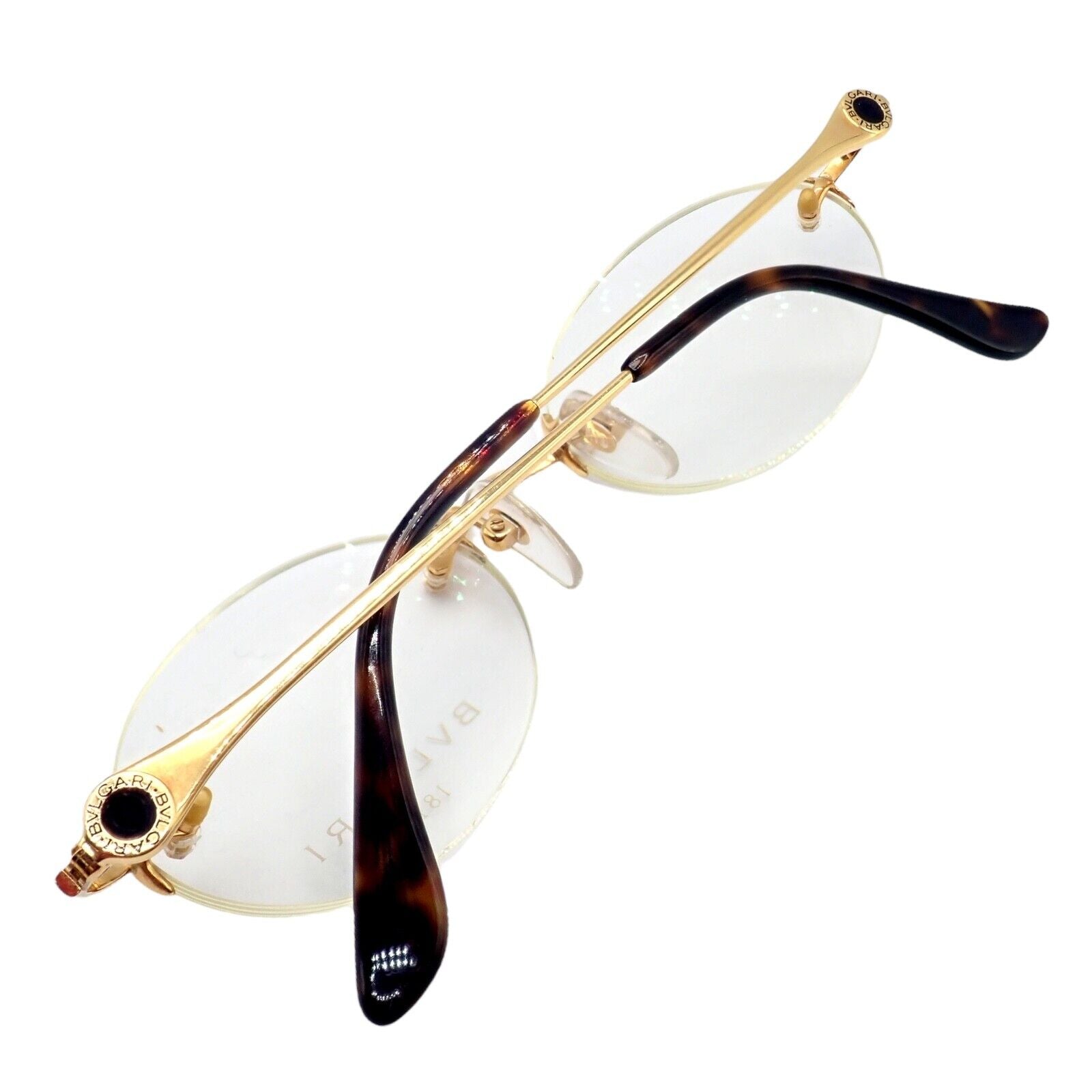 Authentic Bvlgari Bulgari 18k Yellow Gold Signature Glasses