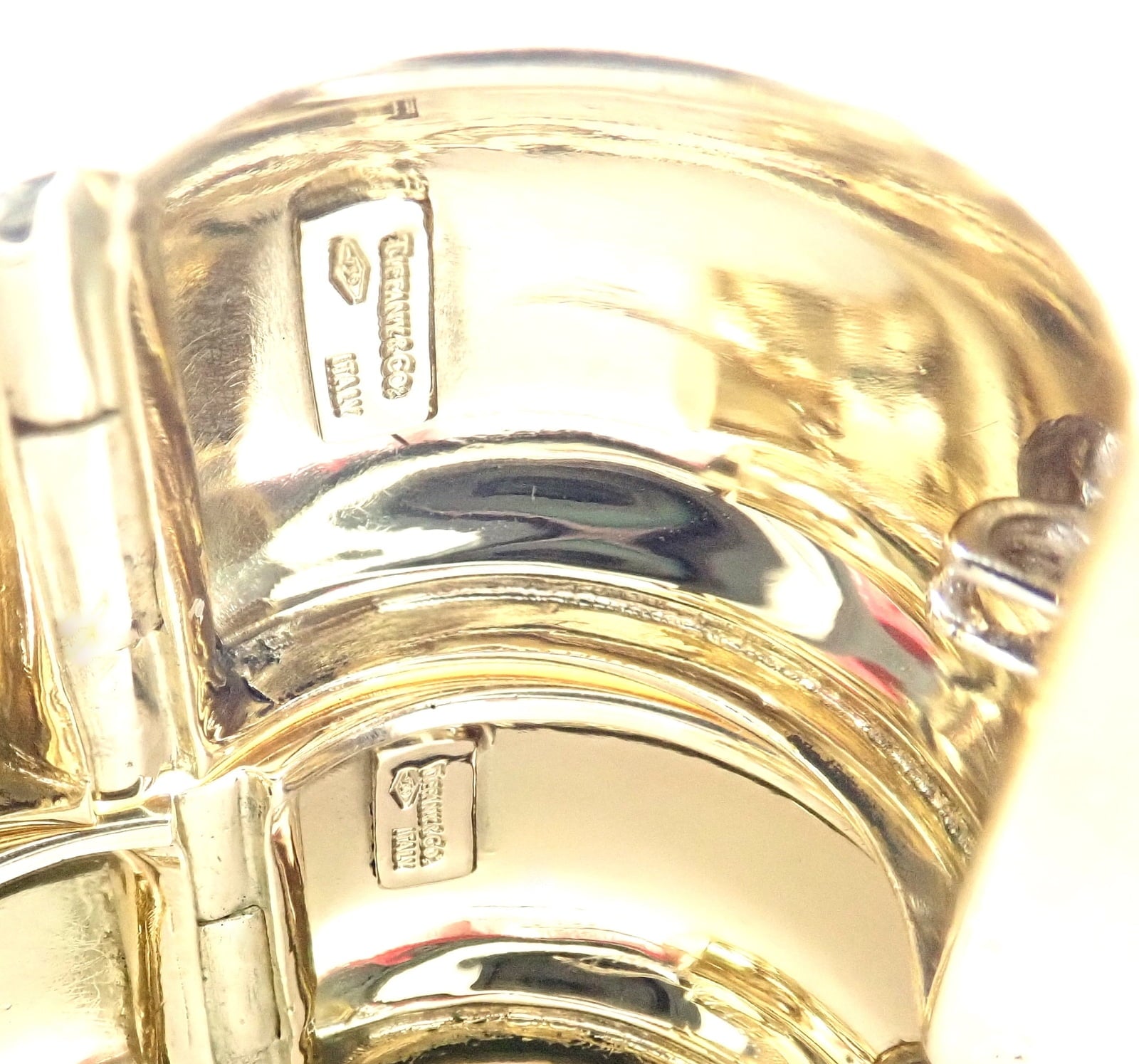 Tiffany & Co. Jewelry & Watches:Fine Jewelry:Earrings Rare! Authentic Vintage Tiffany & Co 18k Yellow Gold Wide Hoop Earrings