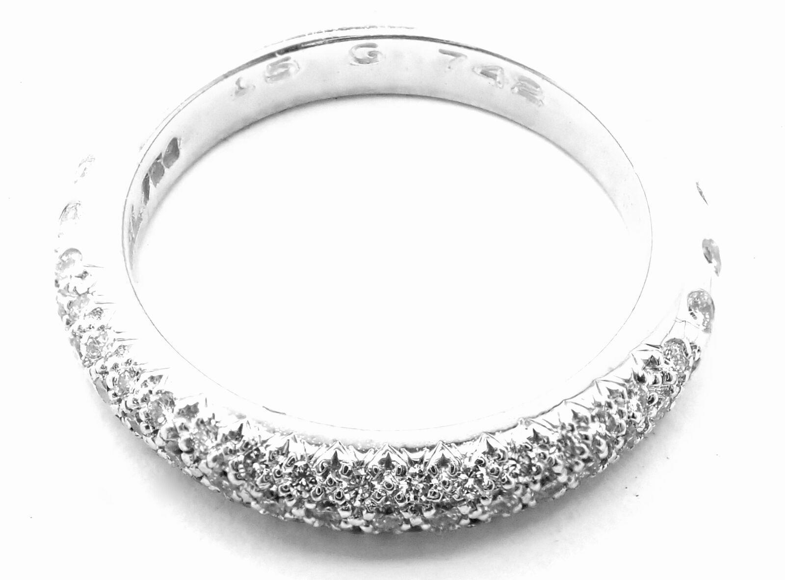 Authentic! Chanel 18k White Gold Diamond Band Ring | Fortrove