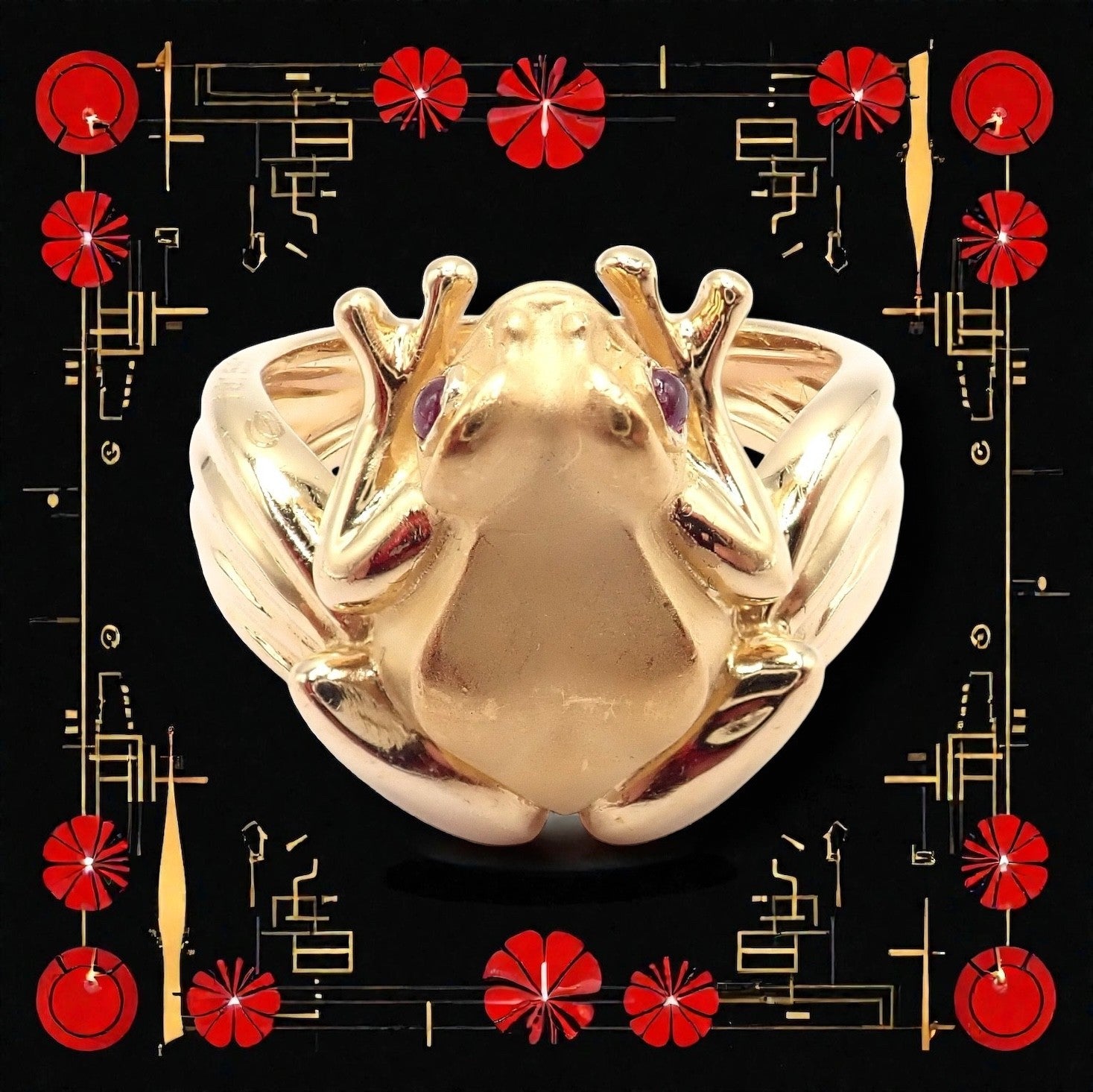 Carrera Y Carrera Jewelry & Watches:Men's Jewelry:Rings Rare! Carrera Y Carrera CyC 18k Yellow Gold Frog Ruby Ring