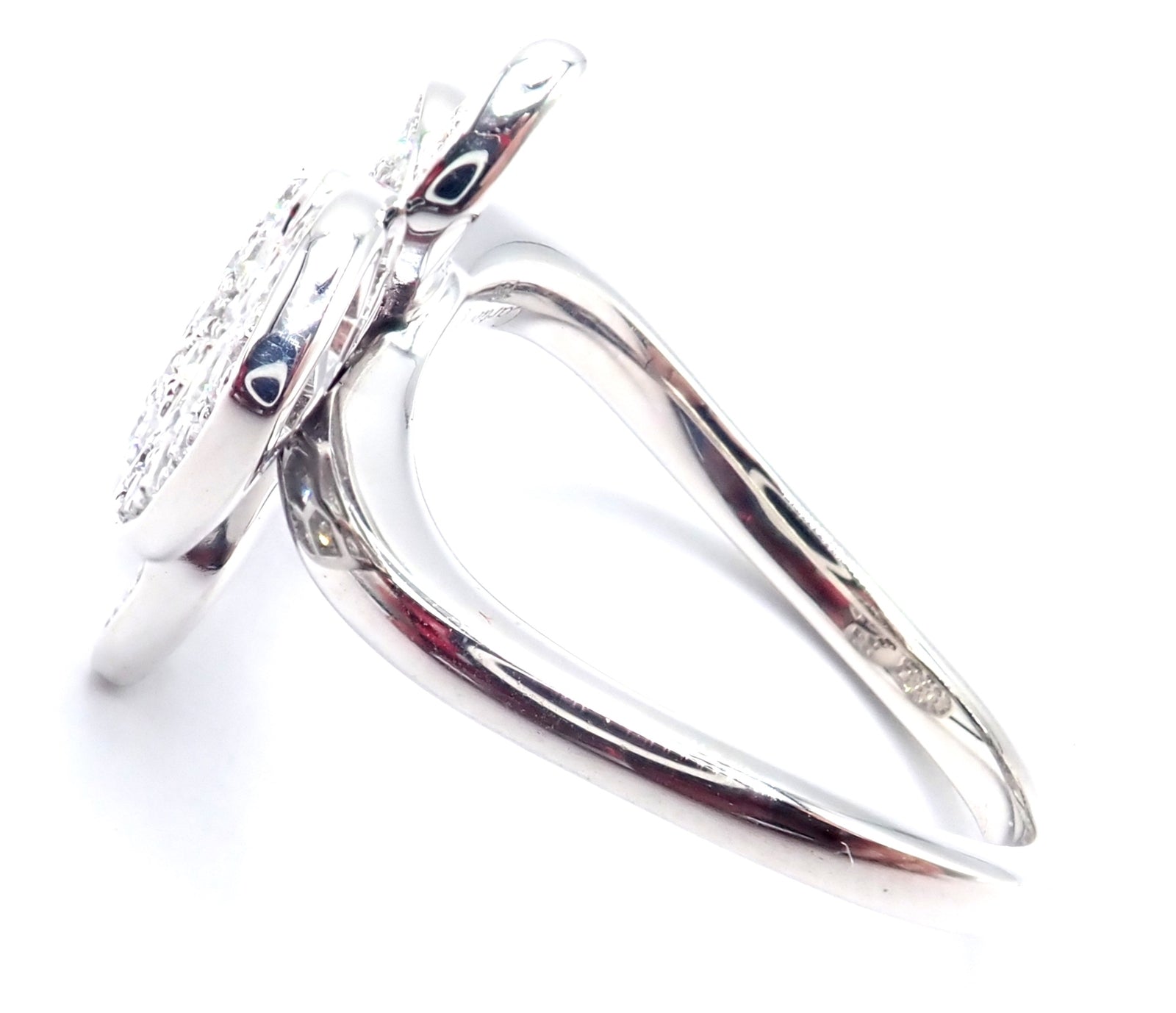 Authentic! Cartier Caresse D'orchidées Orchid Flower 18k White Gold Diamond Ring | Fortrove