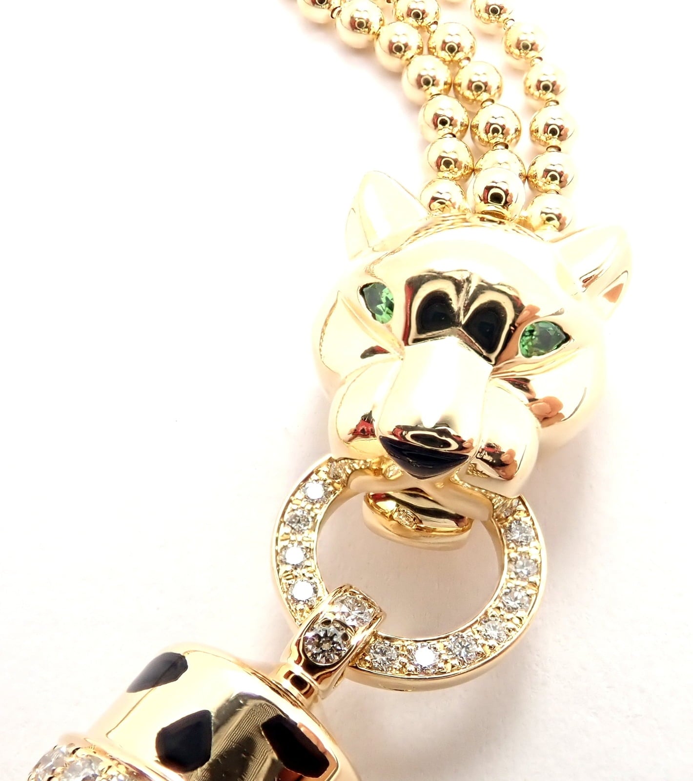 Cartier Jewelry & Watches:Fine Jewelry:Bracelets & Charms Authentic Panthere De Cartier Panther 18k Yellow Gold Diamond Tsavorite Bracelet