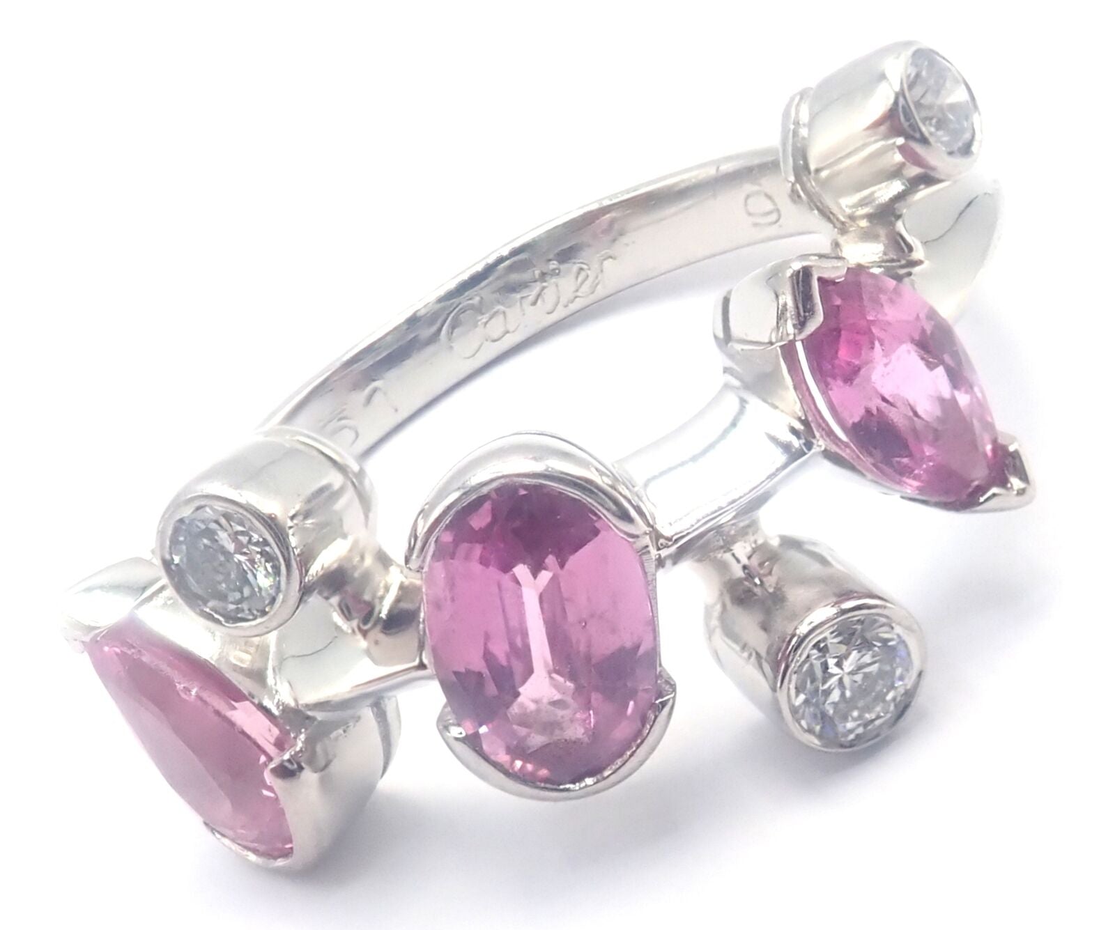 Cartier Jewelry & Watches:Fine Jewelry:Rings Authentic! Cartier Meli Melo Platinum Diamond Pink Sapphire Band Ring Cert.