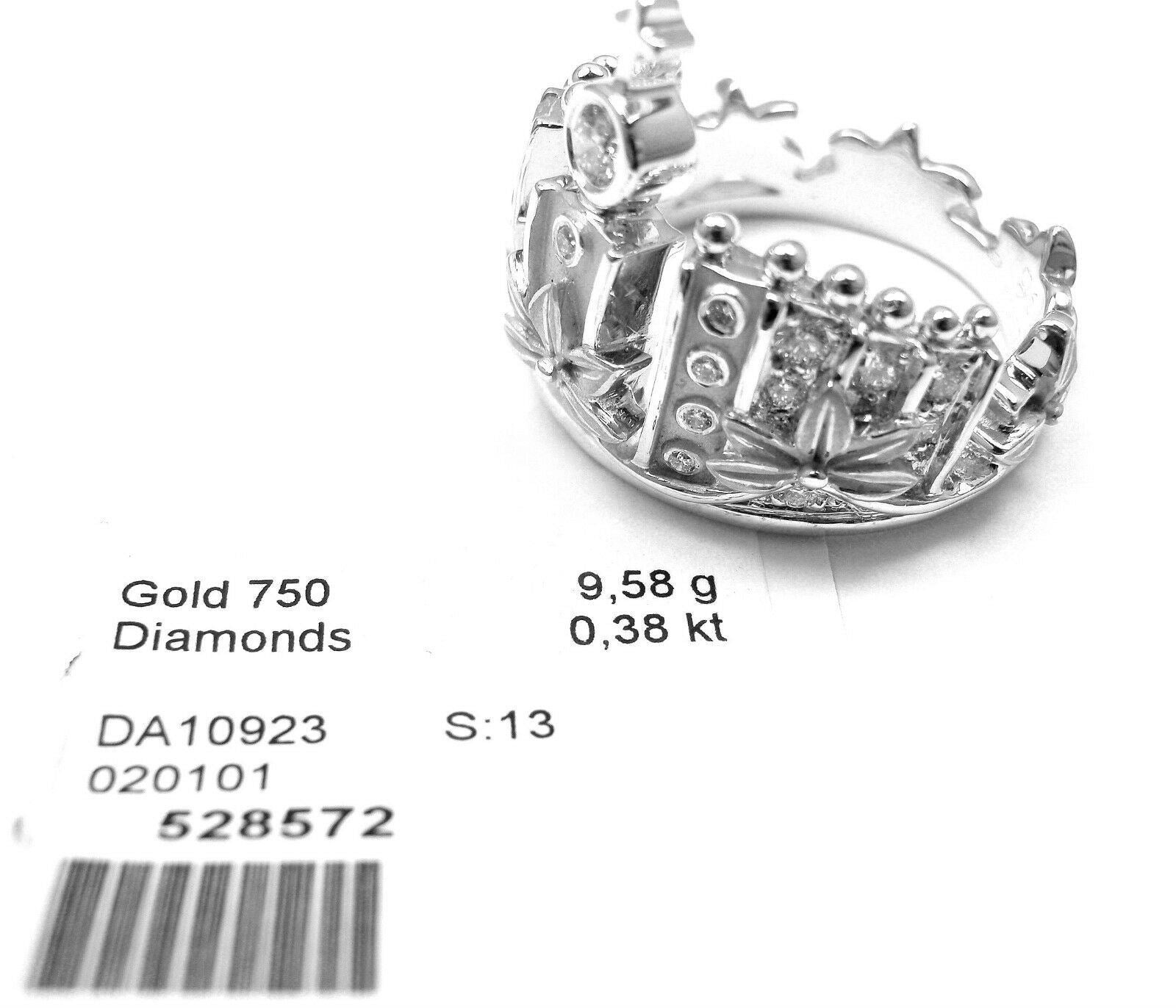 New! Authentic! Carrera Y Carrera 18k White Gold Mi Princess Crown Diamond Ring | Fortrove