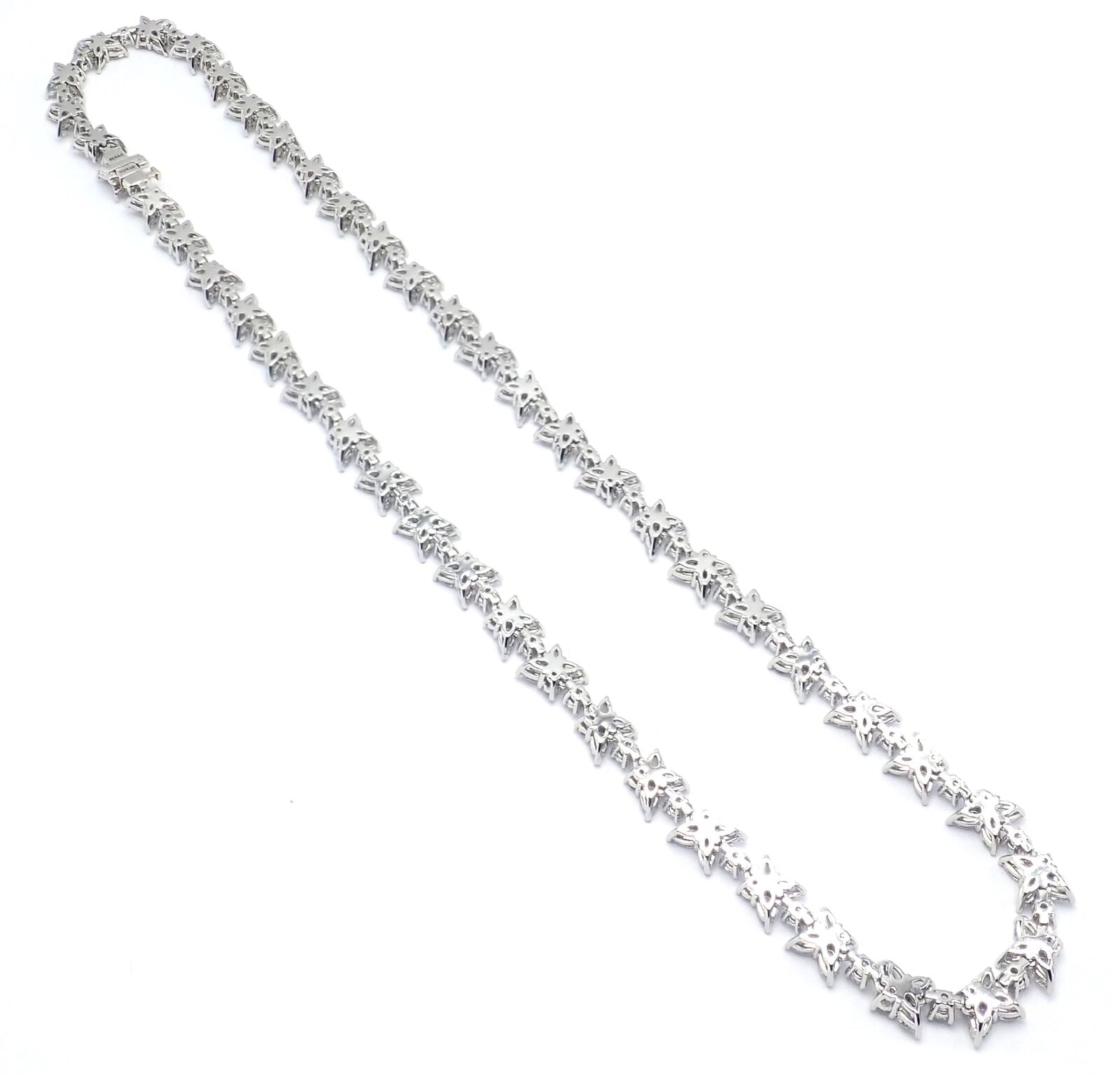 Authentic! Tiffany & Co Victoria Platinum 15.83ct Diamond Mixed Cluster Necklace | Fortrove