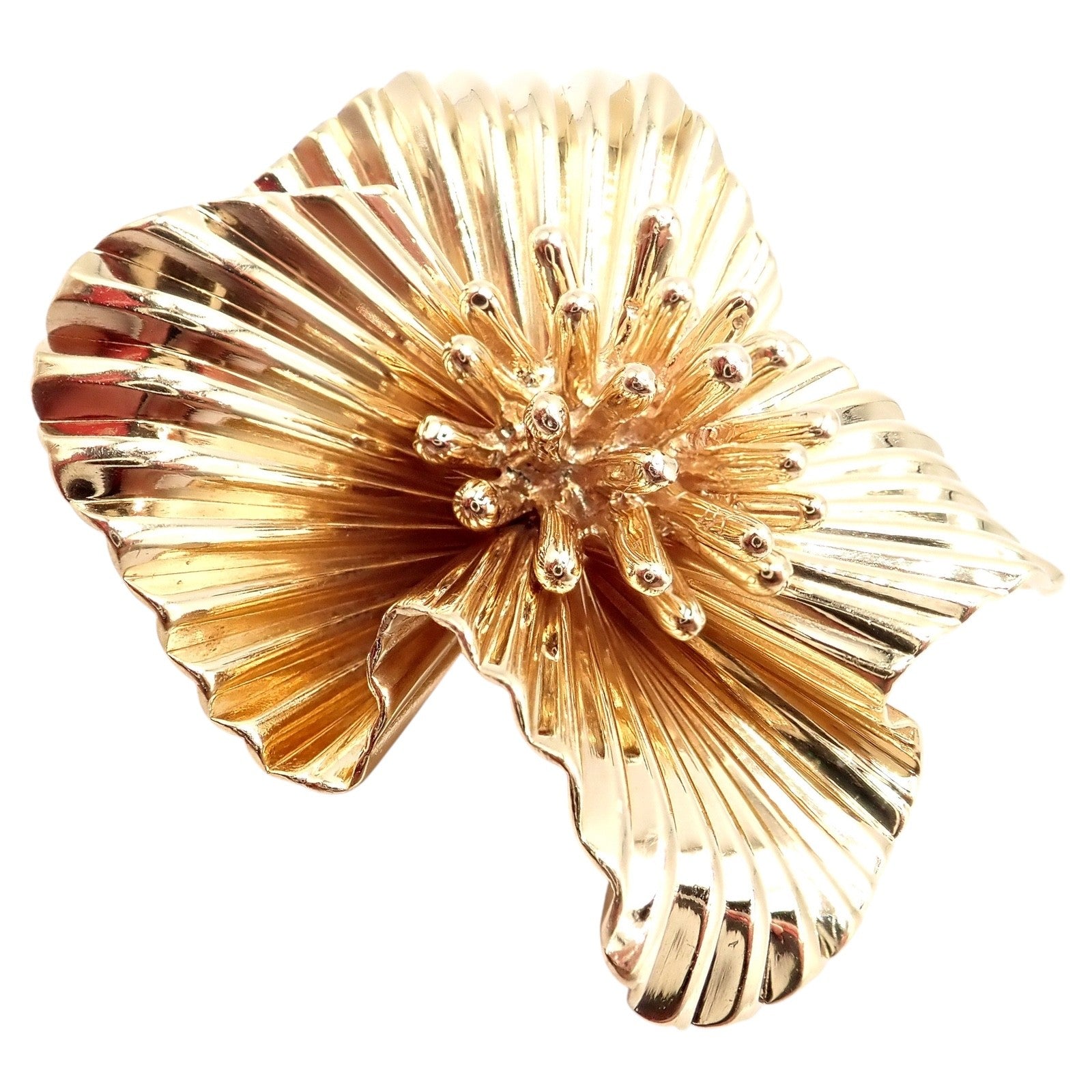 Authentic! Vintage Tiffany & Co. 14k Yellow Gold Flower Pin Brooch | Fortrove