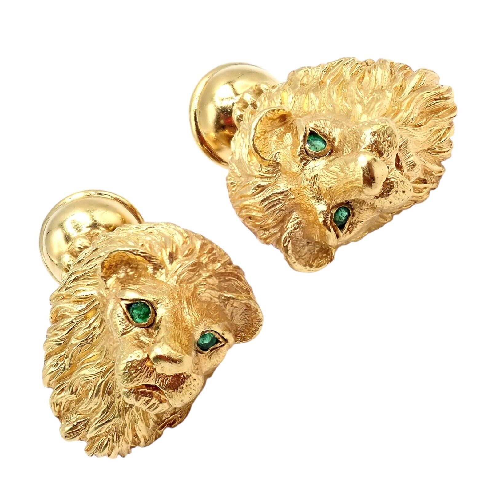 Tiffany & Co. Jewelry & Watches:Men's Jewelry:Cufflinks Rare! Vintage Tiffany & Co. 18k Yellow Gold Emerald Lion Germany 1989 Cufflinks