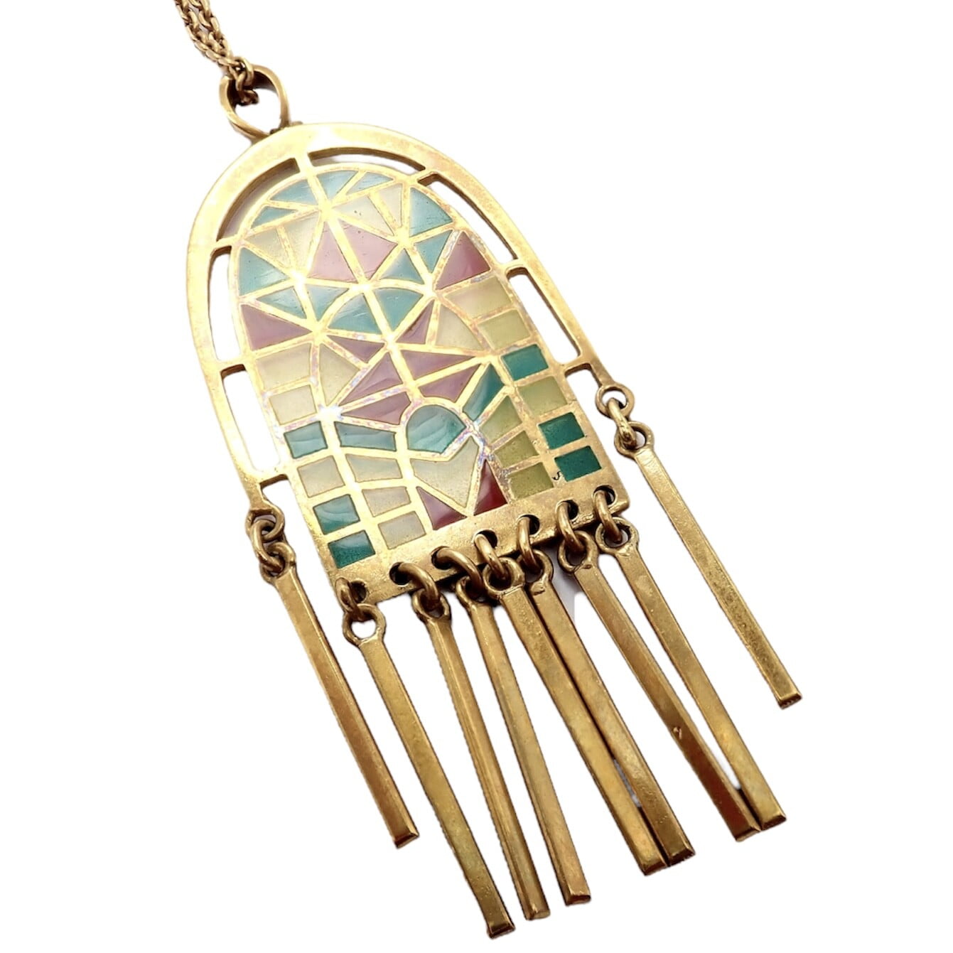 Mikimoto Jewelry & Watches:Fine Jewelry:Necklaces & Pendants Authentic! Mikimoto 18k Yellow Gold Stained Glass Window Pendant Necklace