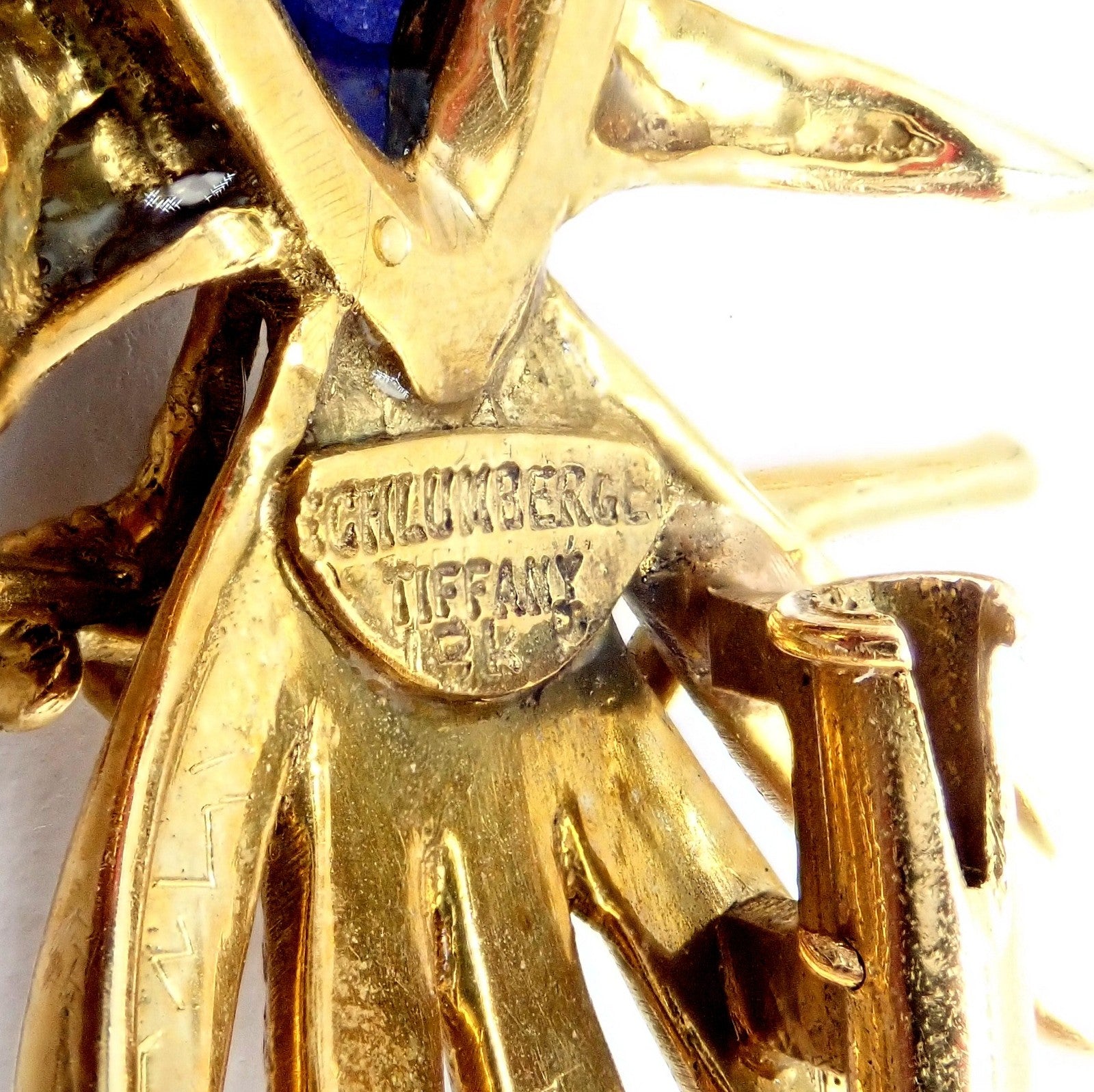 Rare! Tiffany & Co Schlumberger 18k Yellow Gold Lapis Phoenix Brooch Pin 1960's | Fortrove