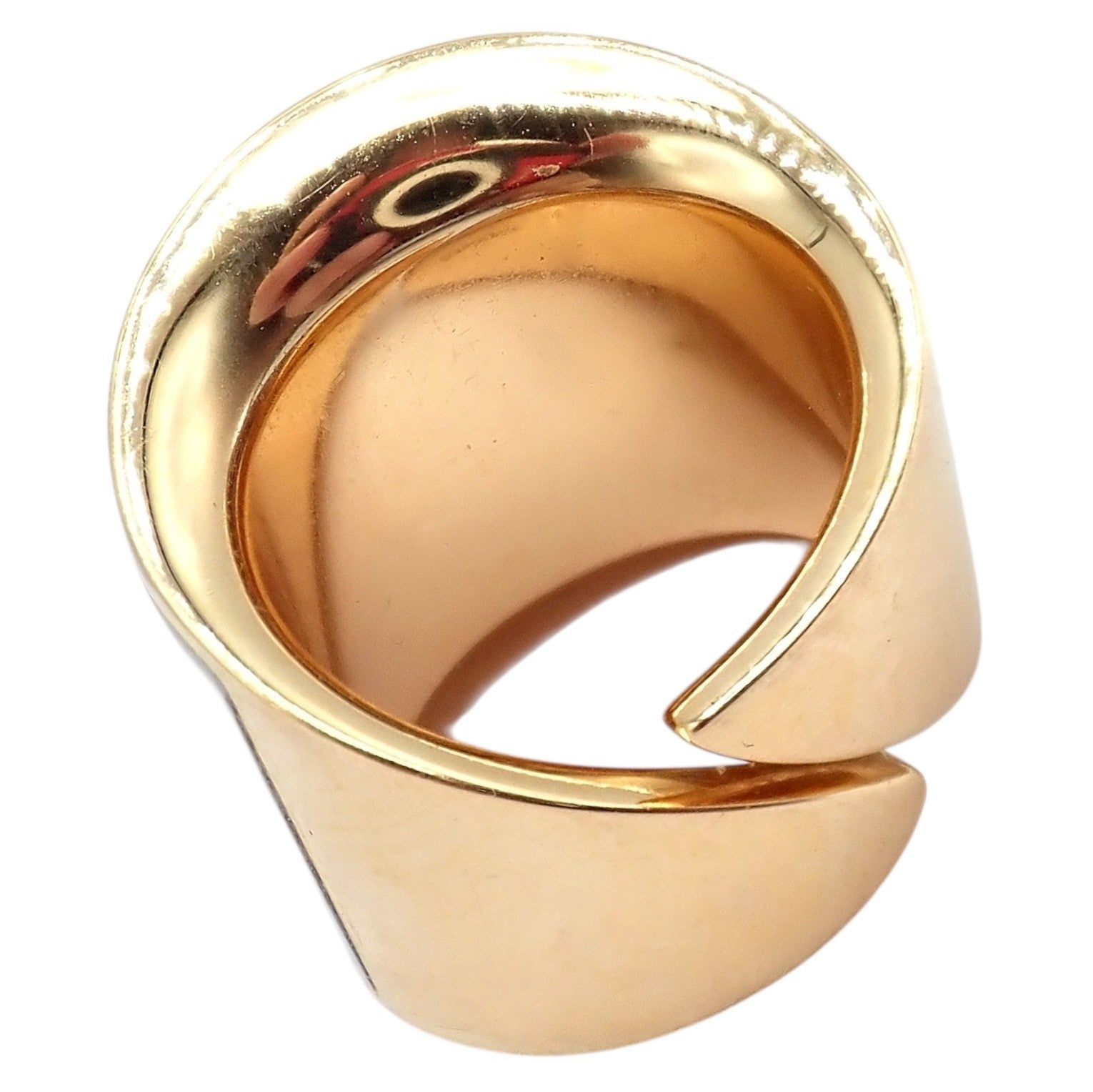 Rare! Vhernier 18k Rose Gold Vague Crossover Camuration Cacholong Ring sz 6 | Fortrove