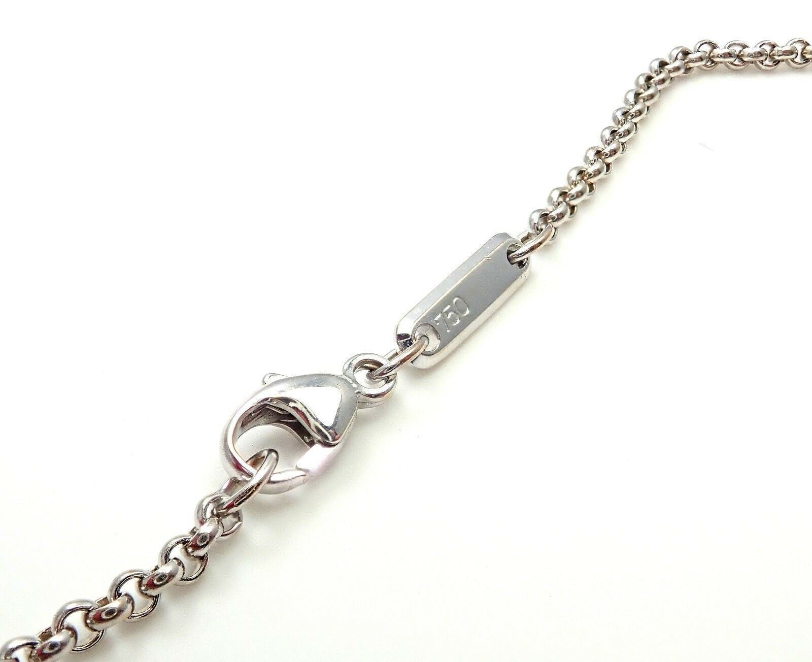 Authentic Chopard 18k White Gold Simple Chain Necklace 16.75" | Fortrove