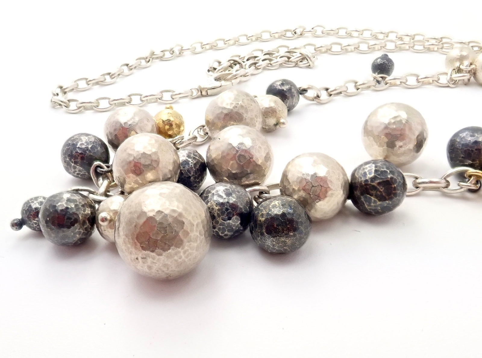 Authentic Gurhan 24k Yellow Gold Sterling Silver Long Caviar Bead Necklace 31" | Fortrove