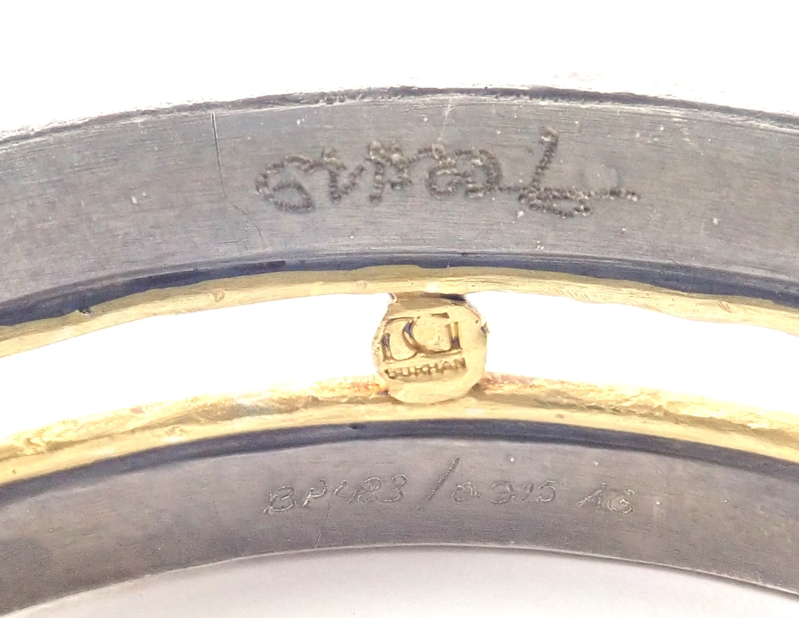 Authentic! Gurhan Deco 24k Yellow Gold Sterling Silver Bangle Bracelet Paper | Fortrove