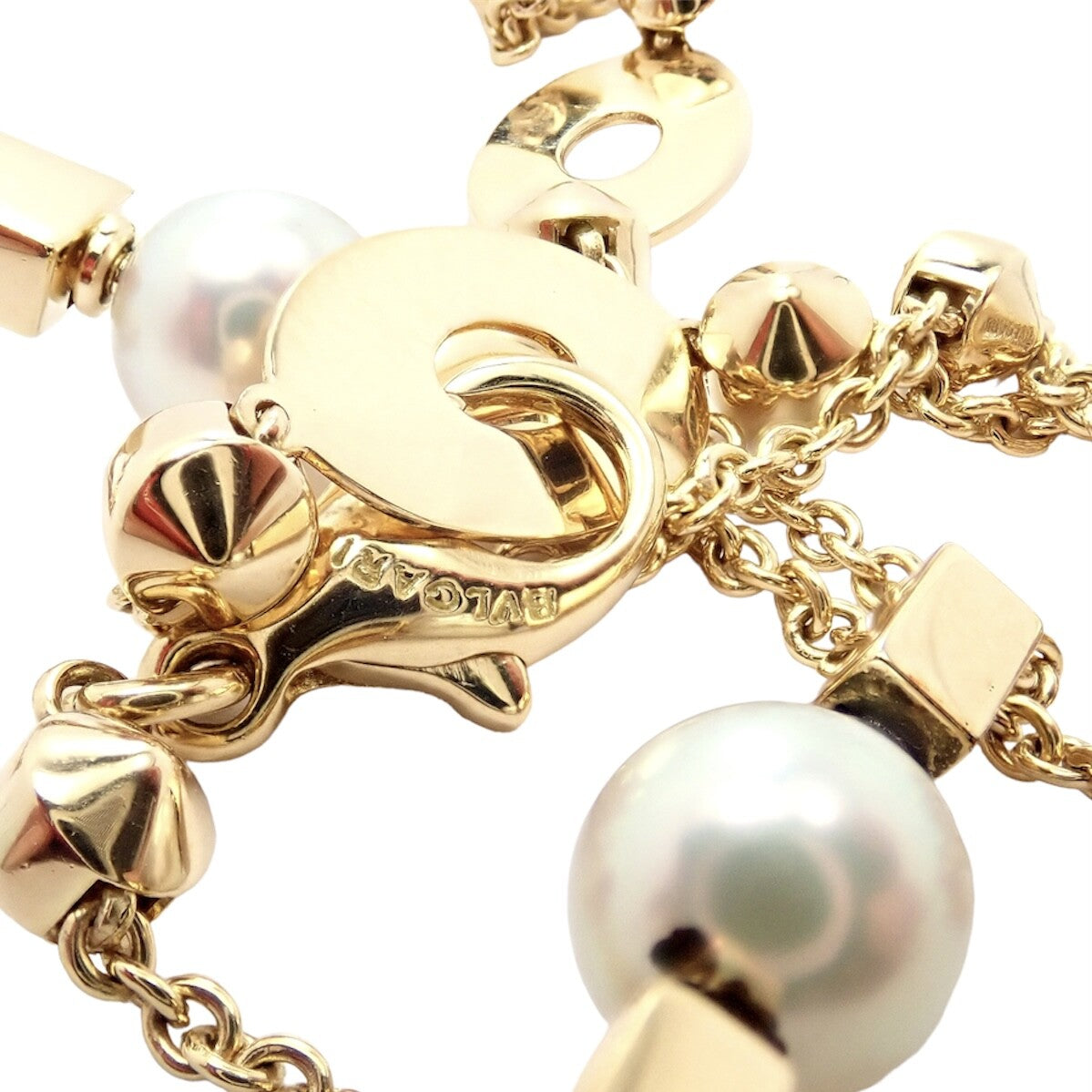 Authentic! Bulgari Bvlgari Lucea 18k Yellow Gold 34" 7mm Pearl Necklace | Fortrove