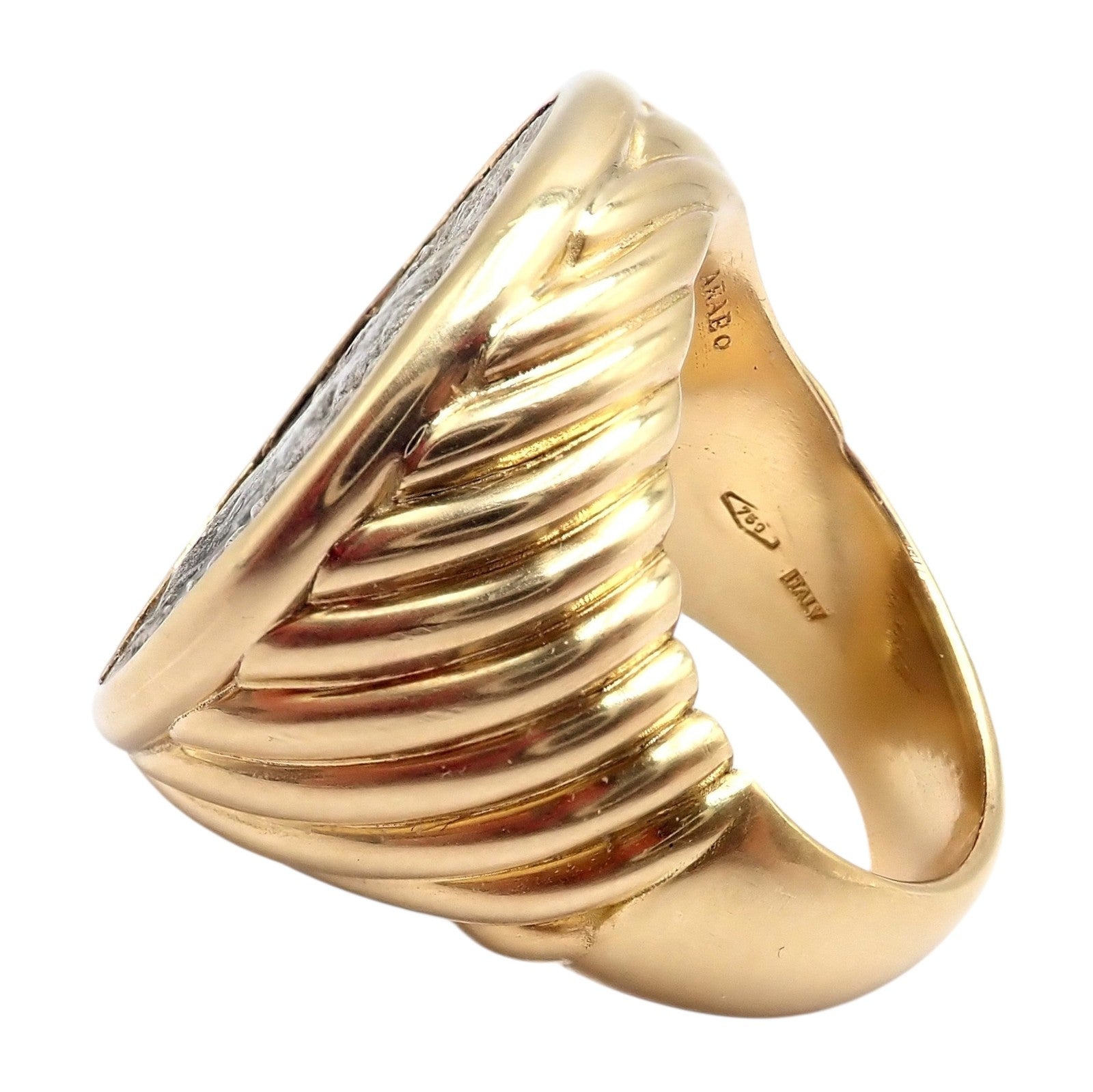 Rare! Bvlgari Bulgari 18k Gold Diamond Monete Antique Large Coin Signet Ring | Fortrove