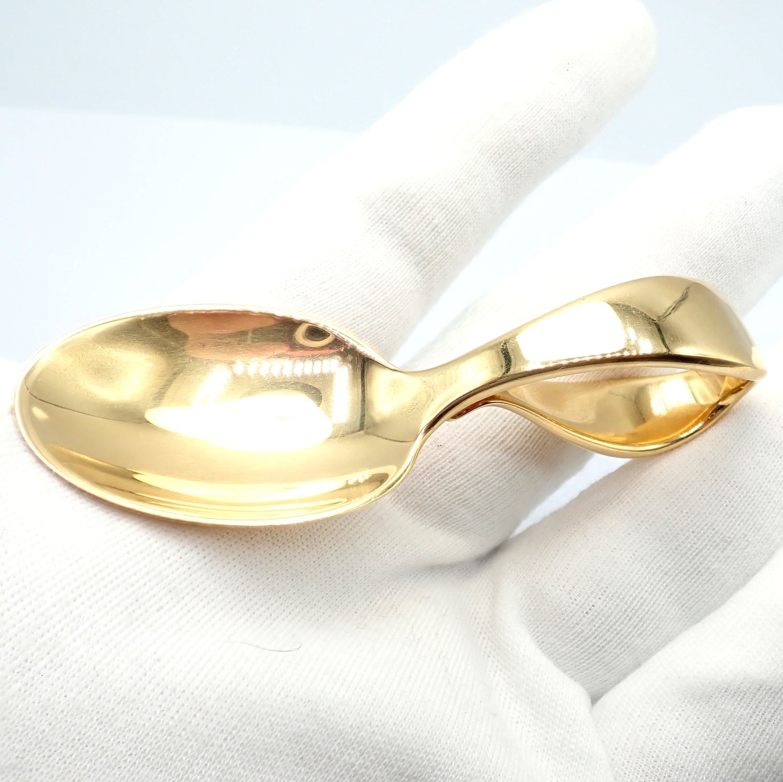 Authentic! Tiffany & Co Makers 18k Yellow Solid Gold Baby Spoon 52.8 grams | Fortrove